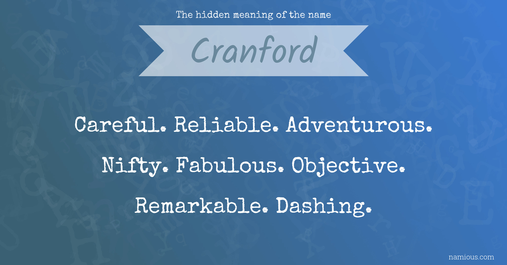 The hidden meaning of the name Cranford