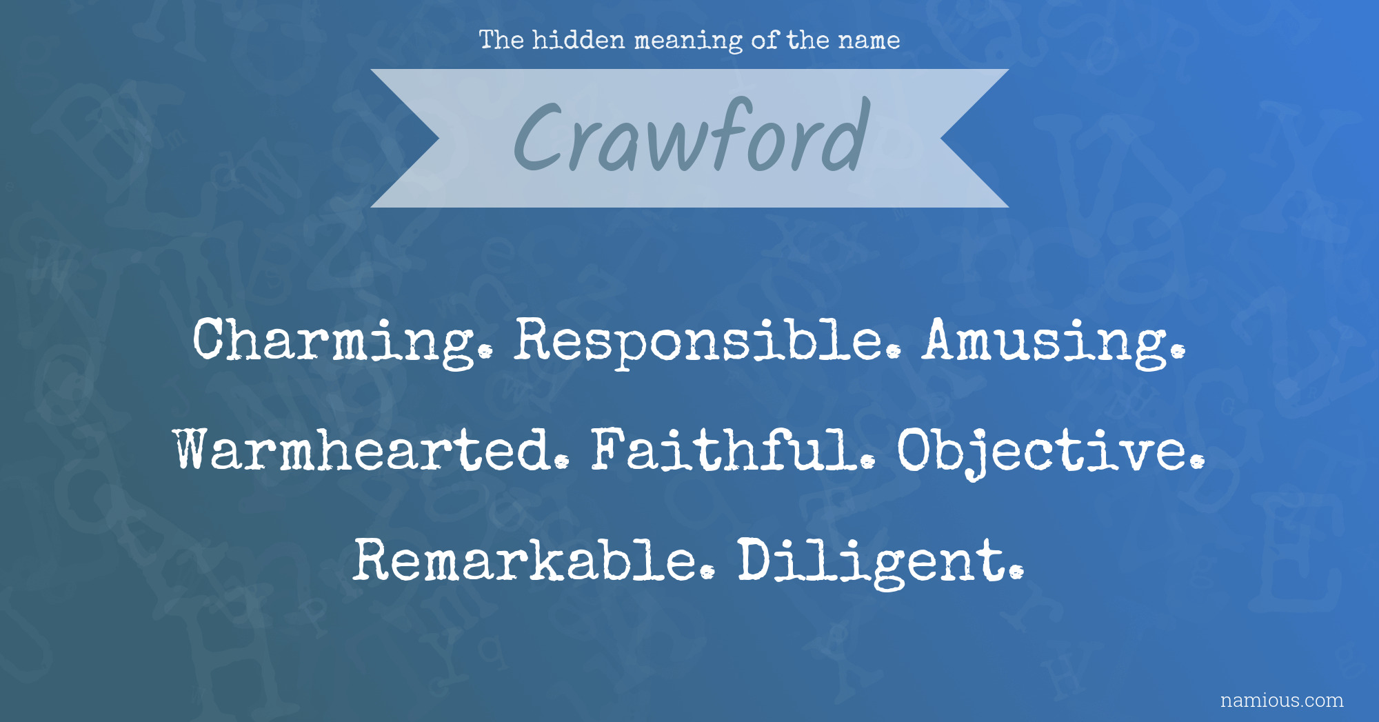 Crawford Surname Origin and Last Name Meaning