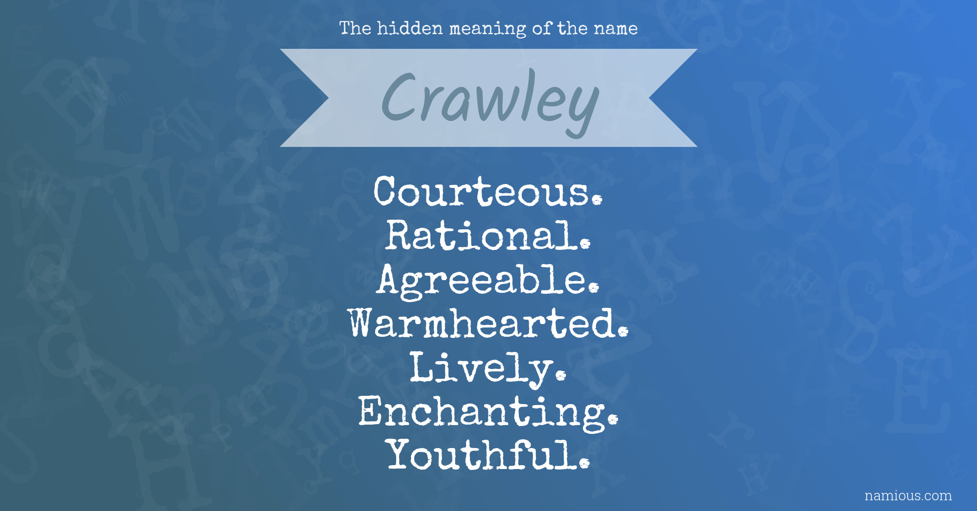 The hidden meaning of the name Crawley