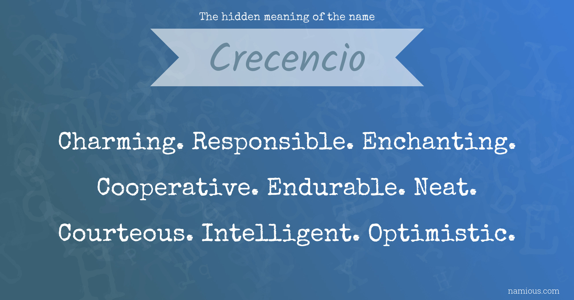 The hidden meaning of the name Crecencio