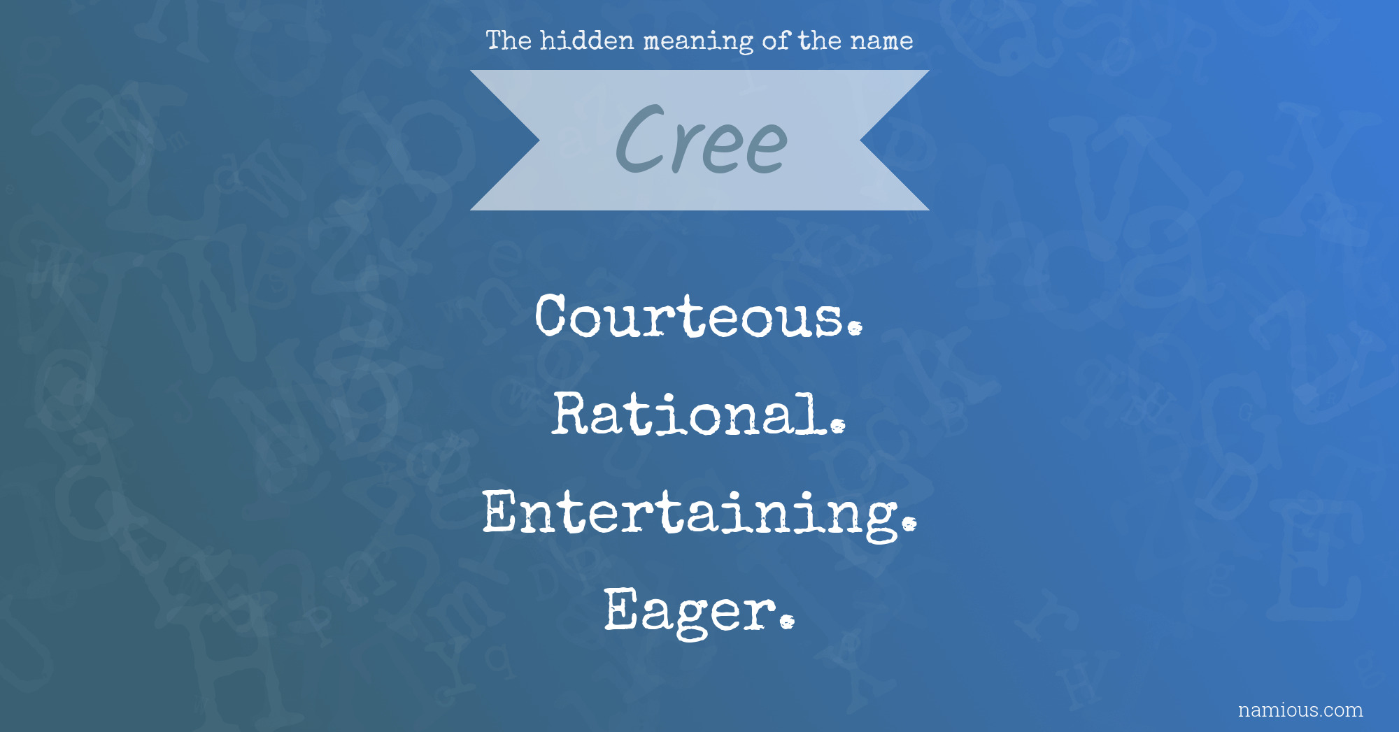 The hidden meaning of the name Cree