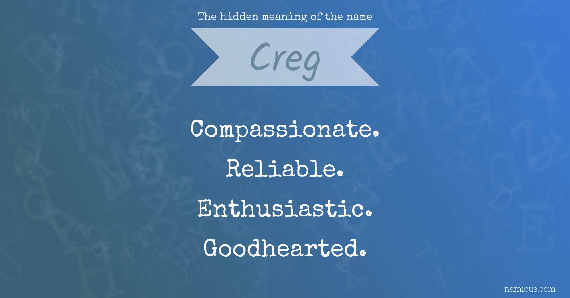 The hidden meaning of the name Creg