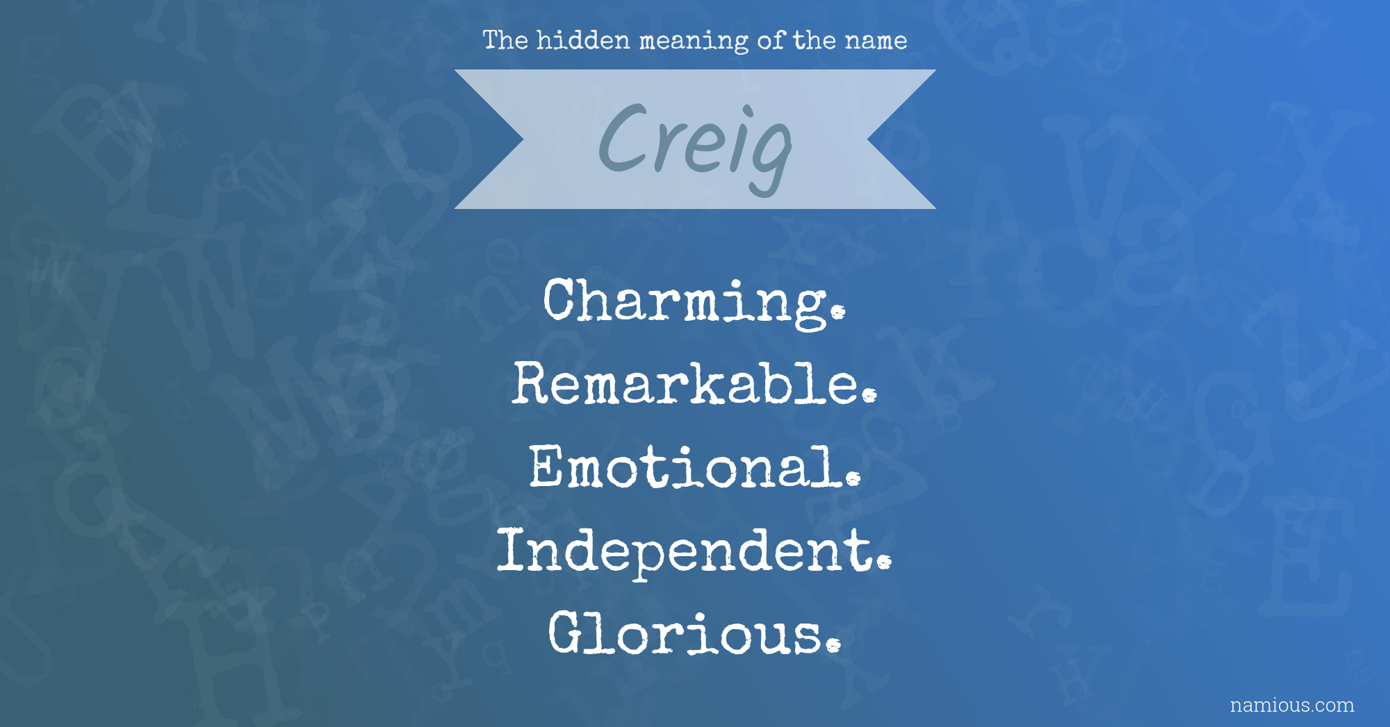 The hidden meaning of the name Creig