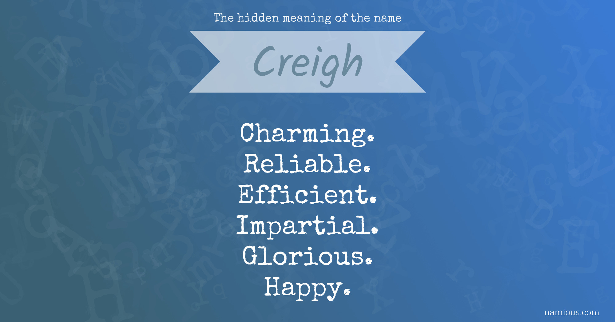 The hidden meaning of the name Creigh