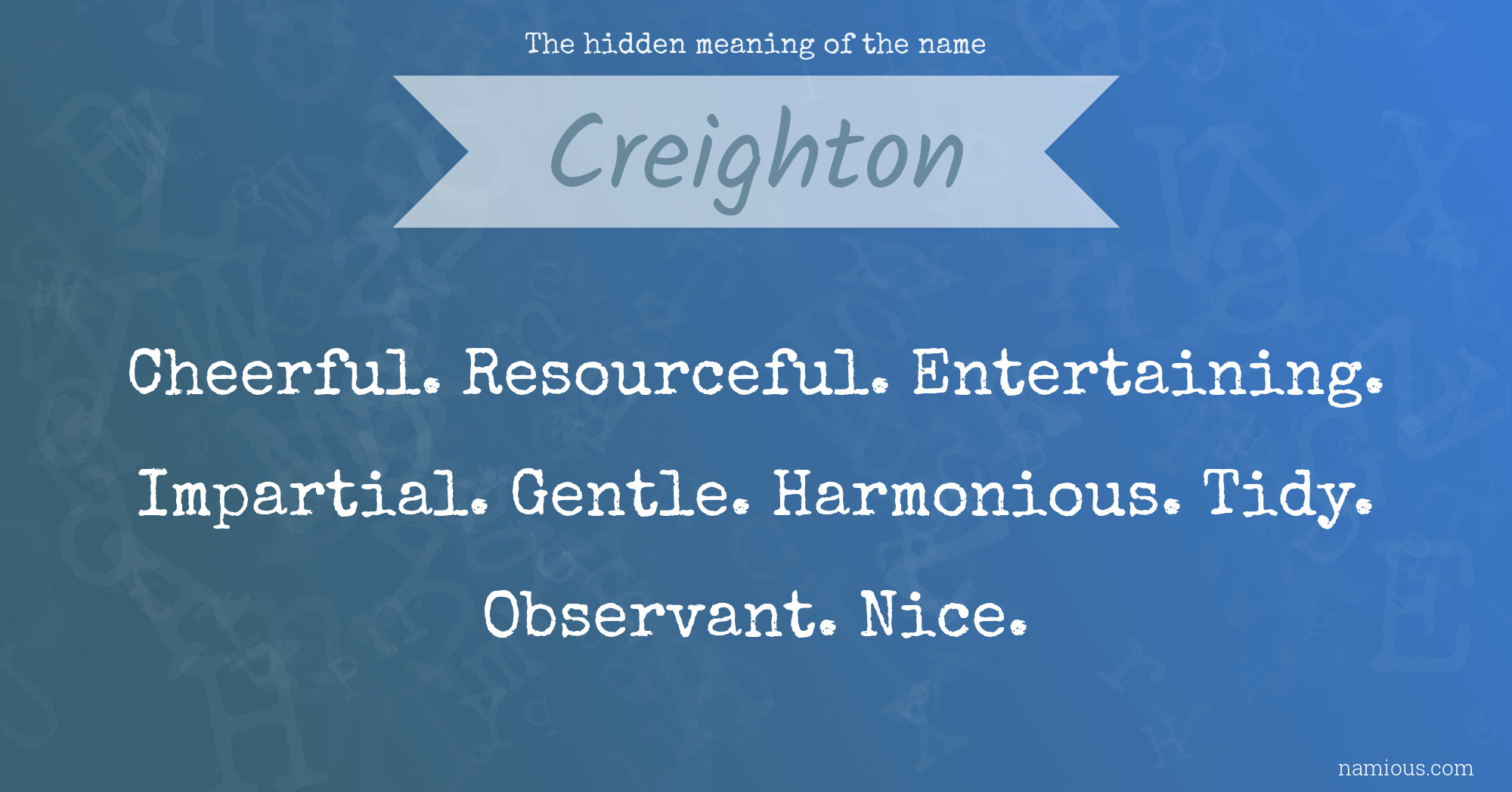 The hidden meaning of the name Creighton