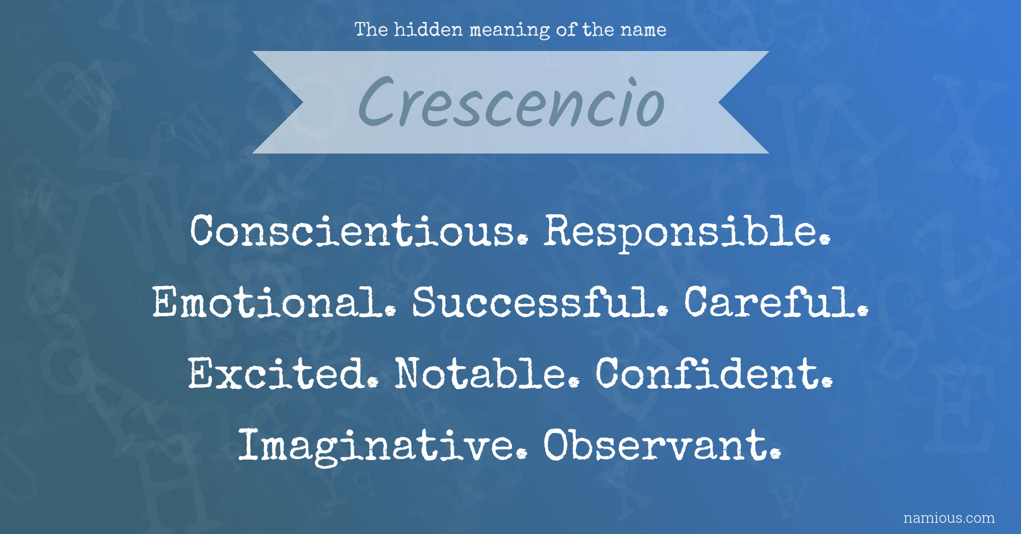 The hidden meaning of the name Crescencio