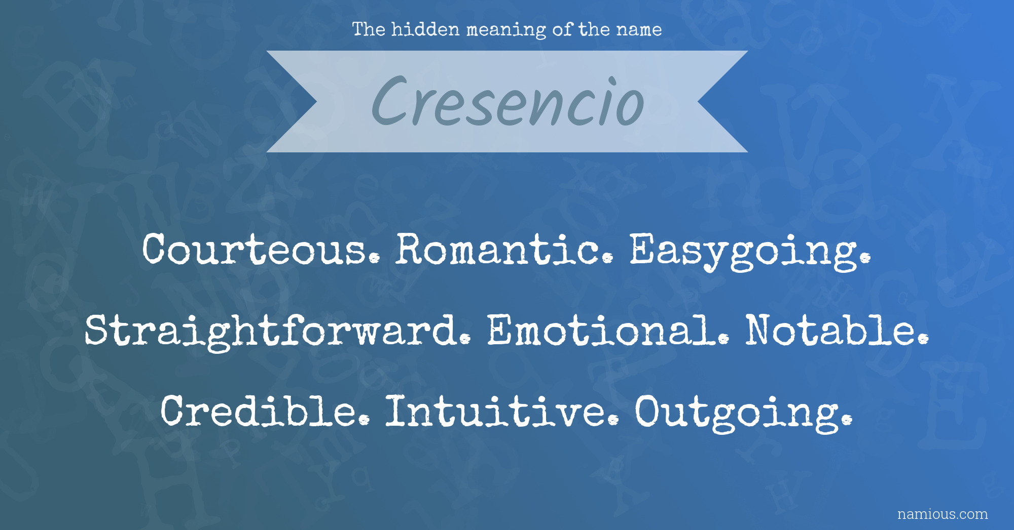 The hidden meaning of the name Cresencio