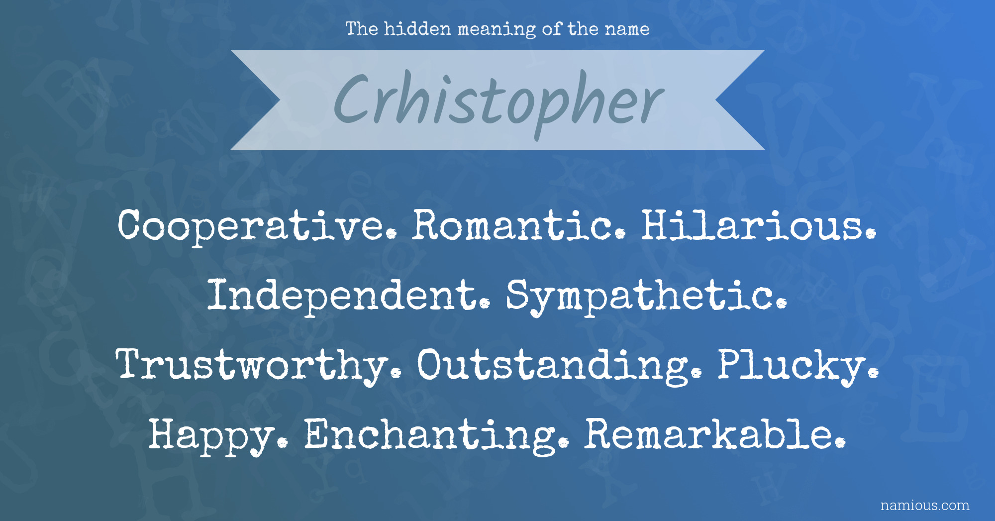 The hidden meaning of the name Crhistopher