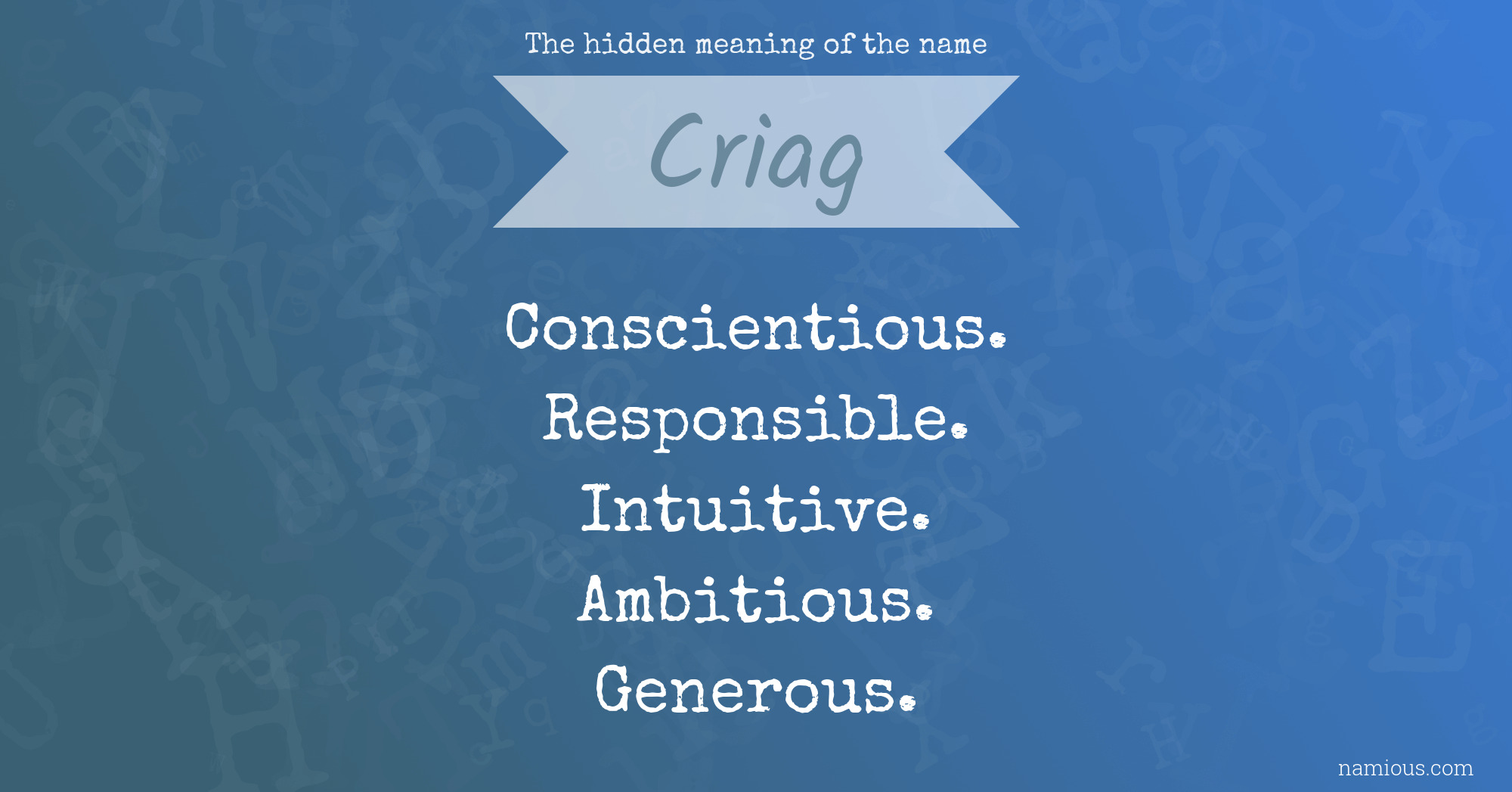 The hidden meaning of the name Criag