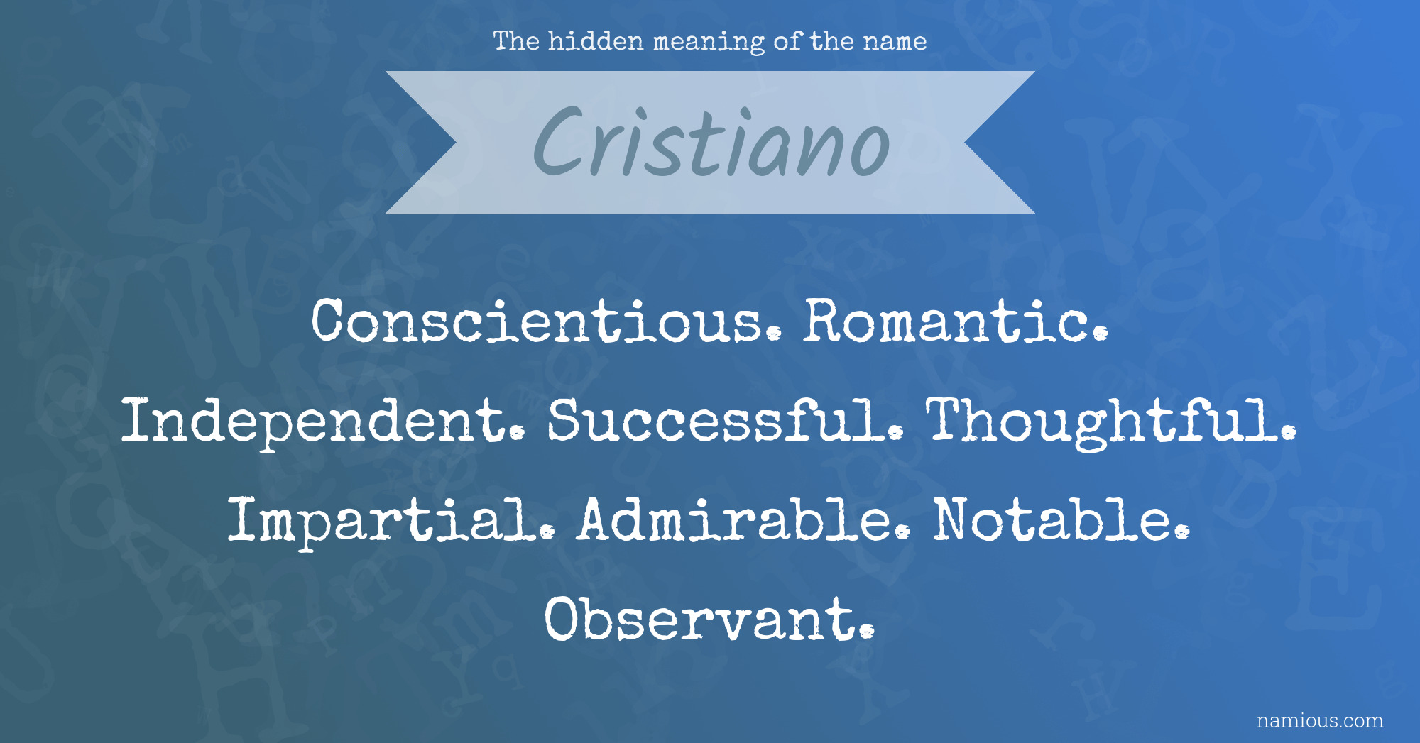 The hidden meaning of the name Cristiano