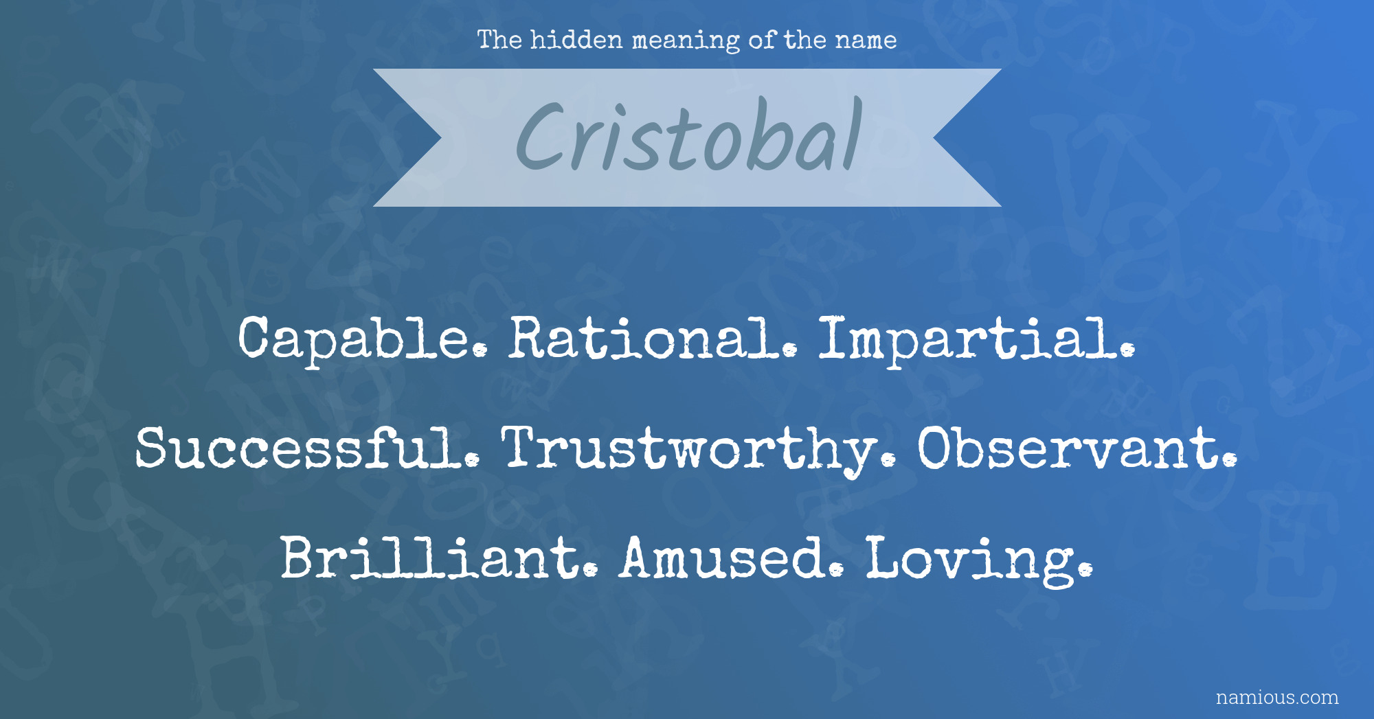 The hidden meaning of the name Cristobal