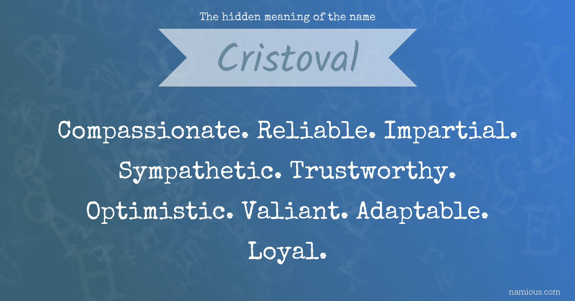 The hidden meaning of the name Cristoval