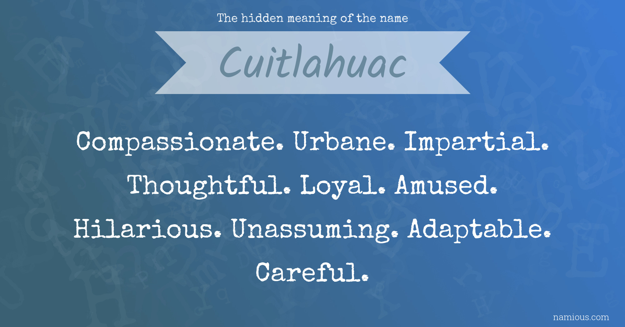 The hidden meaning of the name Cuitlahuac