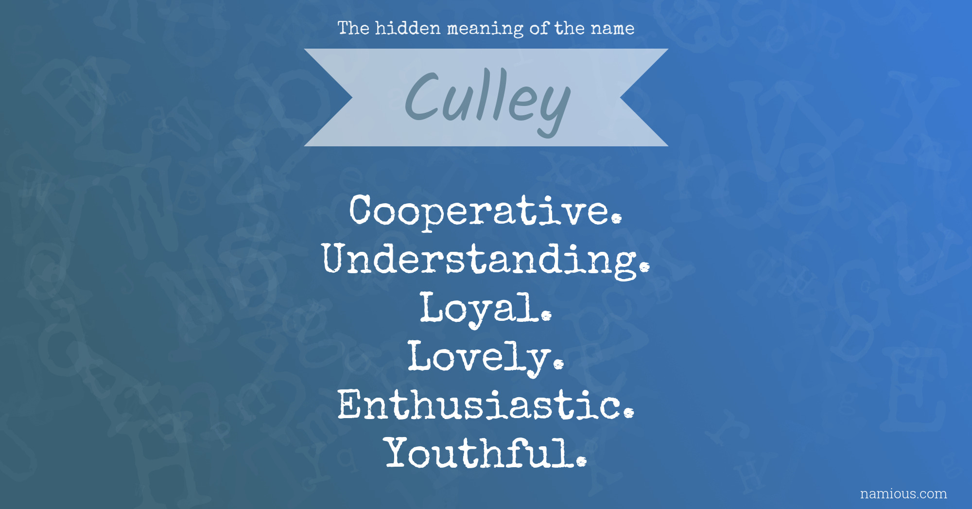 The hidden meaning of the name Culley