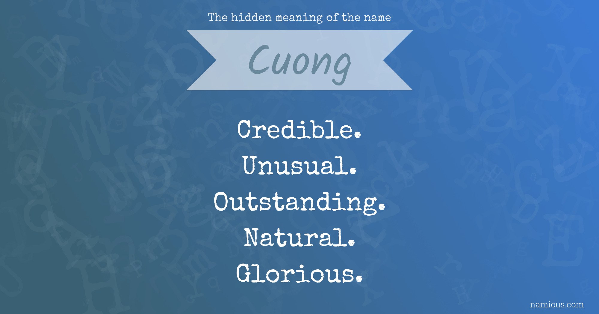 The hidden meaning of the name Cuong