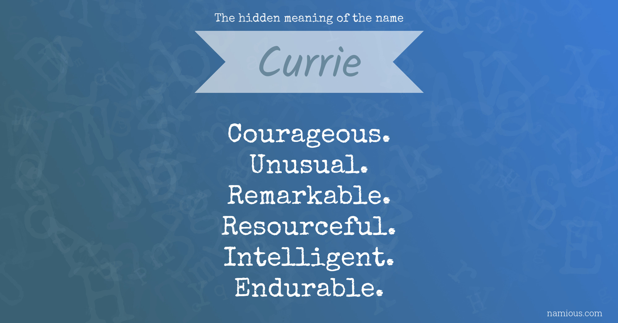 The hidden meaning of the name Currie