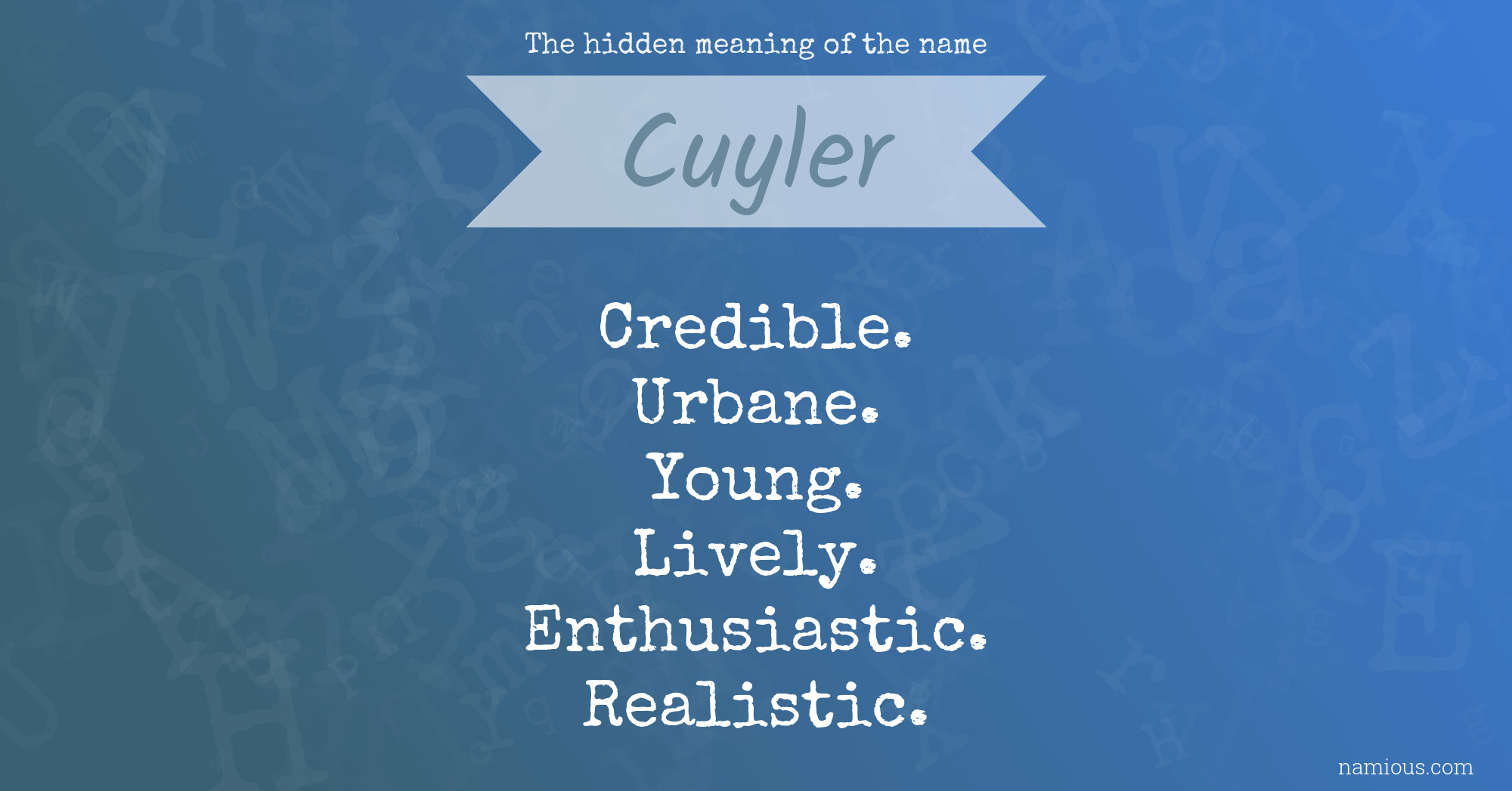 The hidden meaning of the name Cuyler