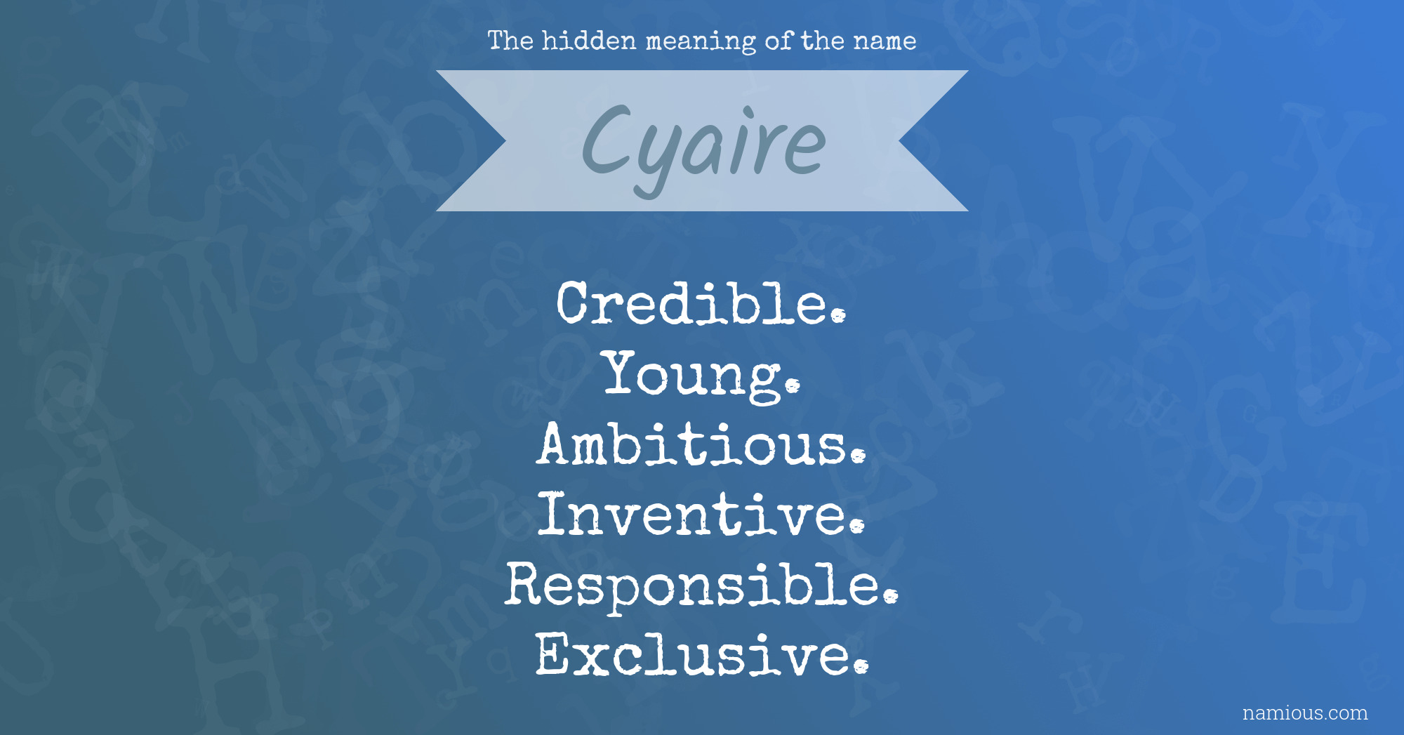 The hidden meaning of the name Cyaire