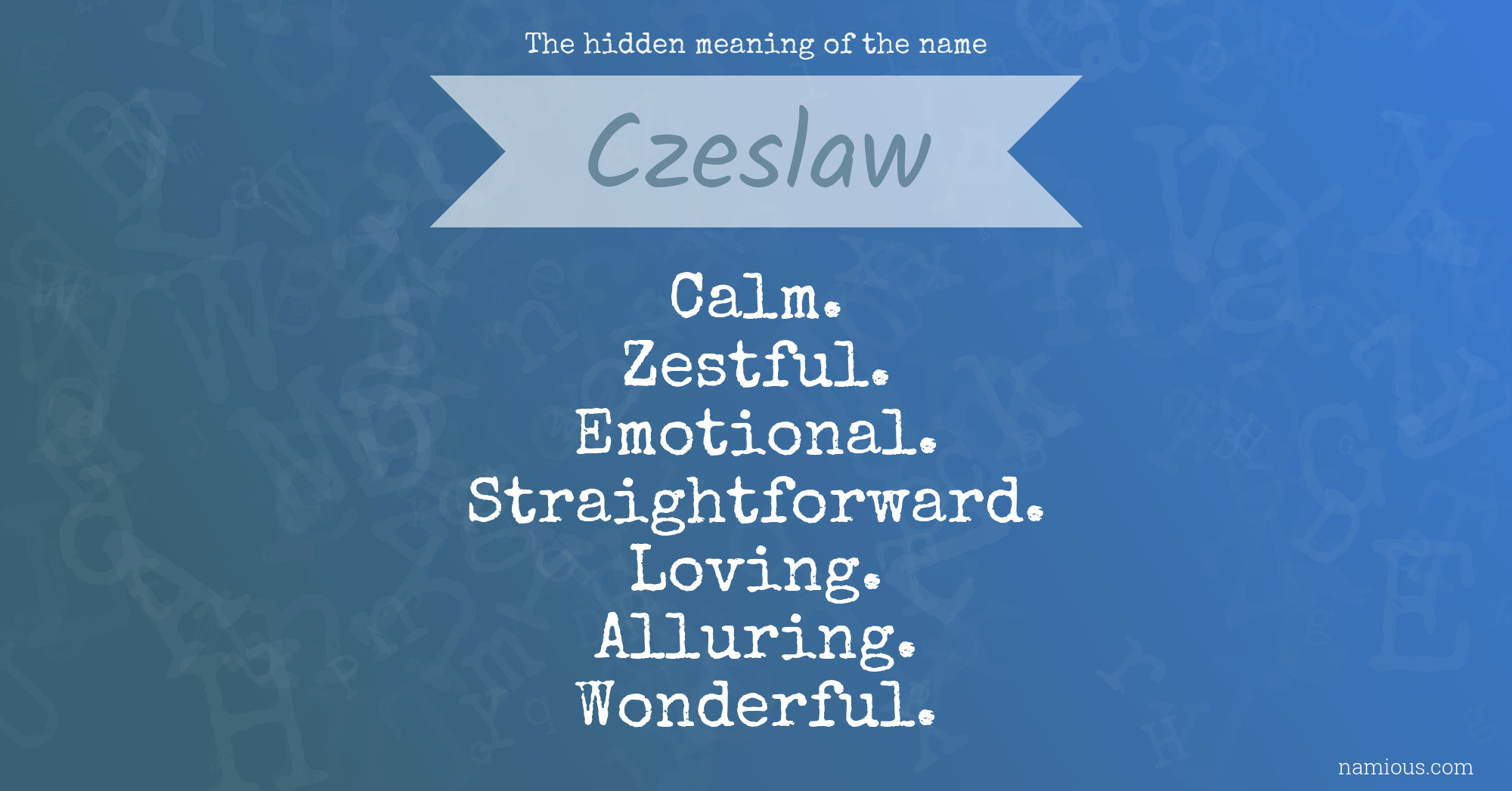 The hidden meaning of the name Czeslaw