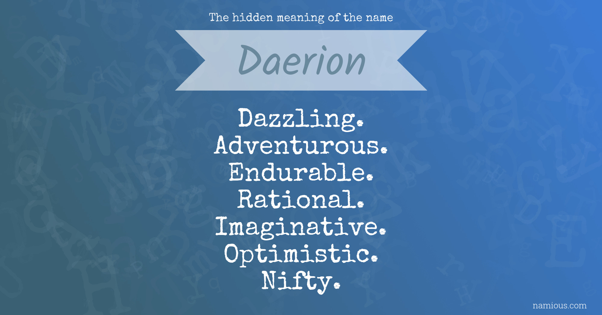 The hidden meaning of the name Daerion