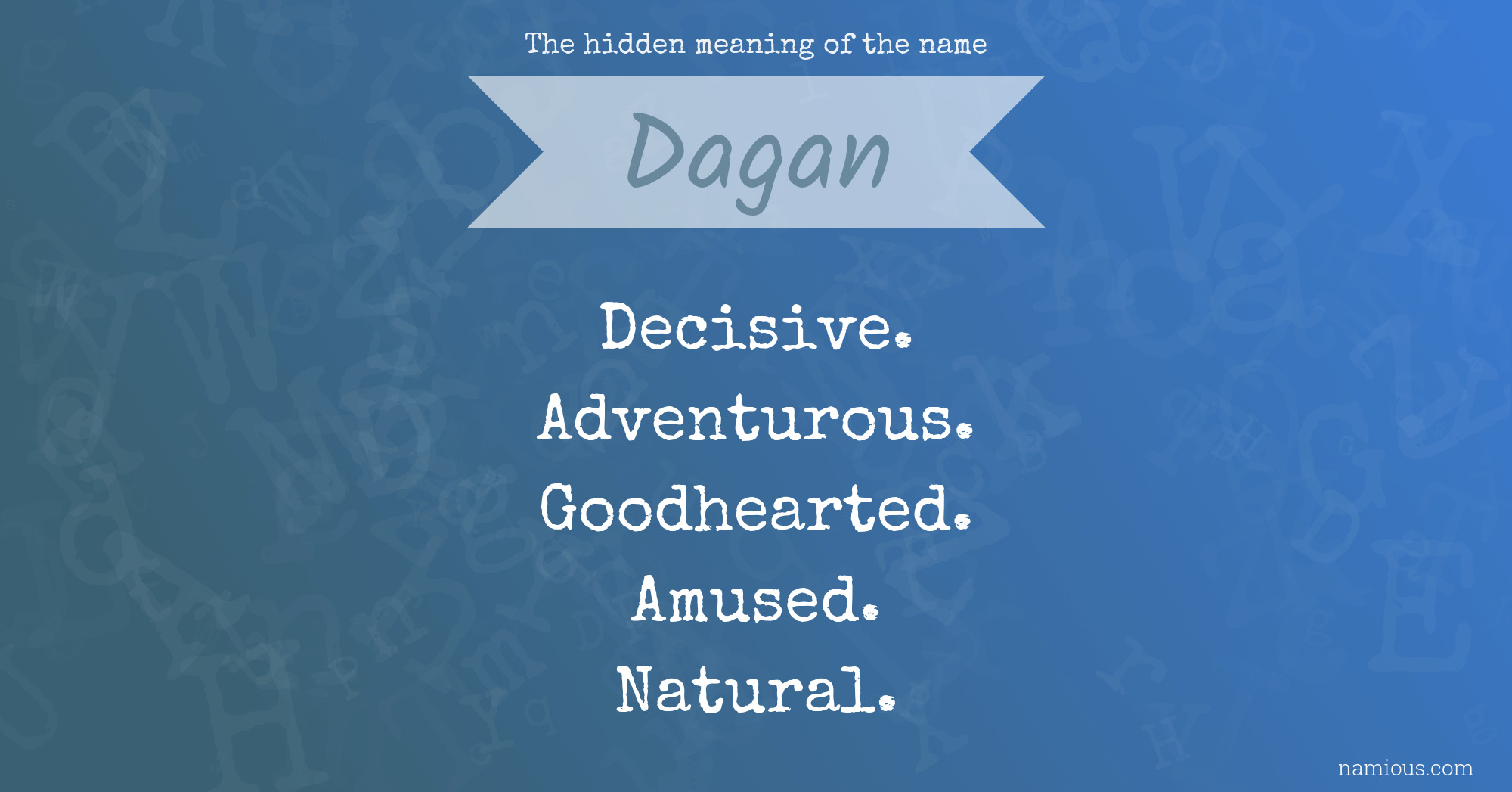 The hidden meaning of the name Dagan