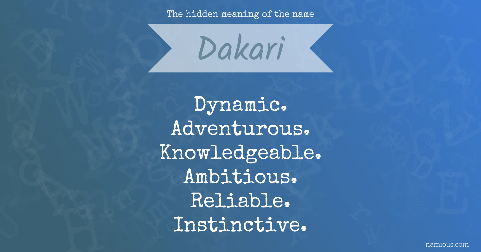 The hidden meaning of the name Dakari