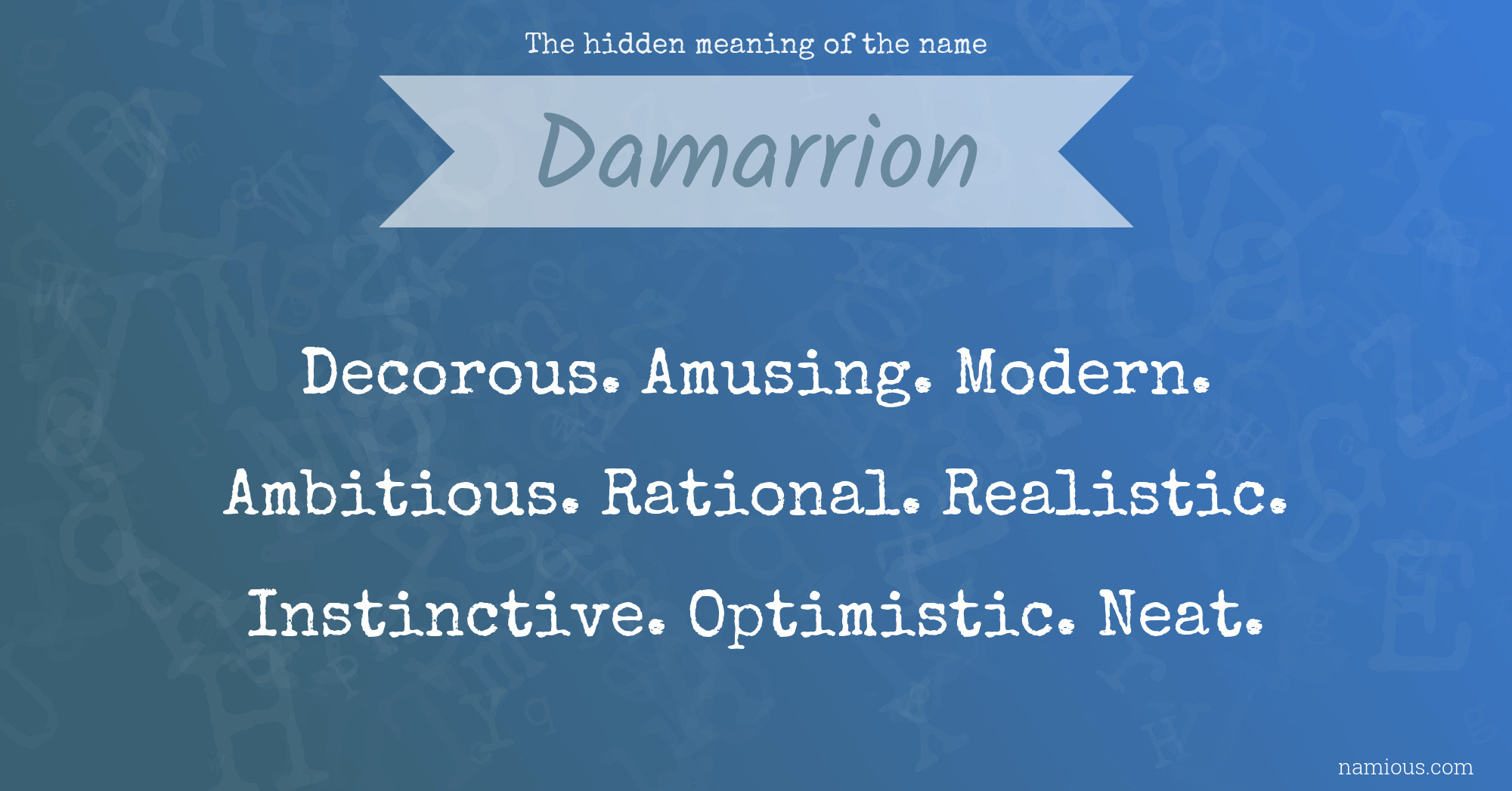 The hidden meaning of the name Damarrion