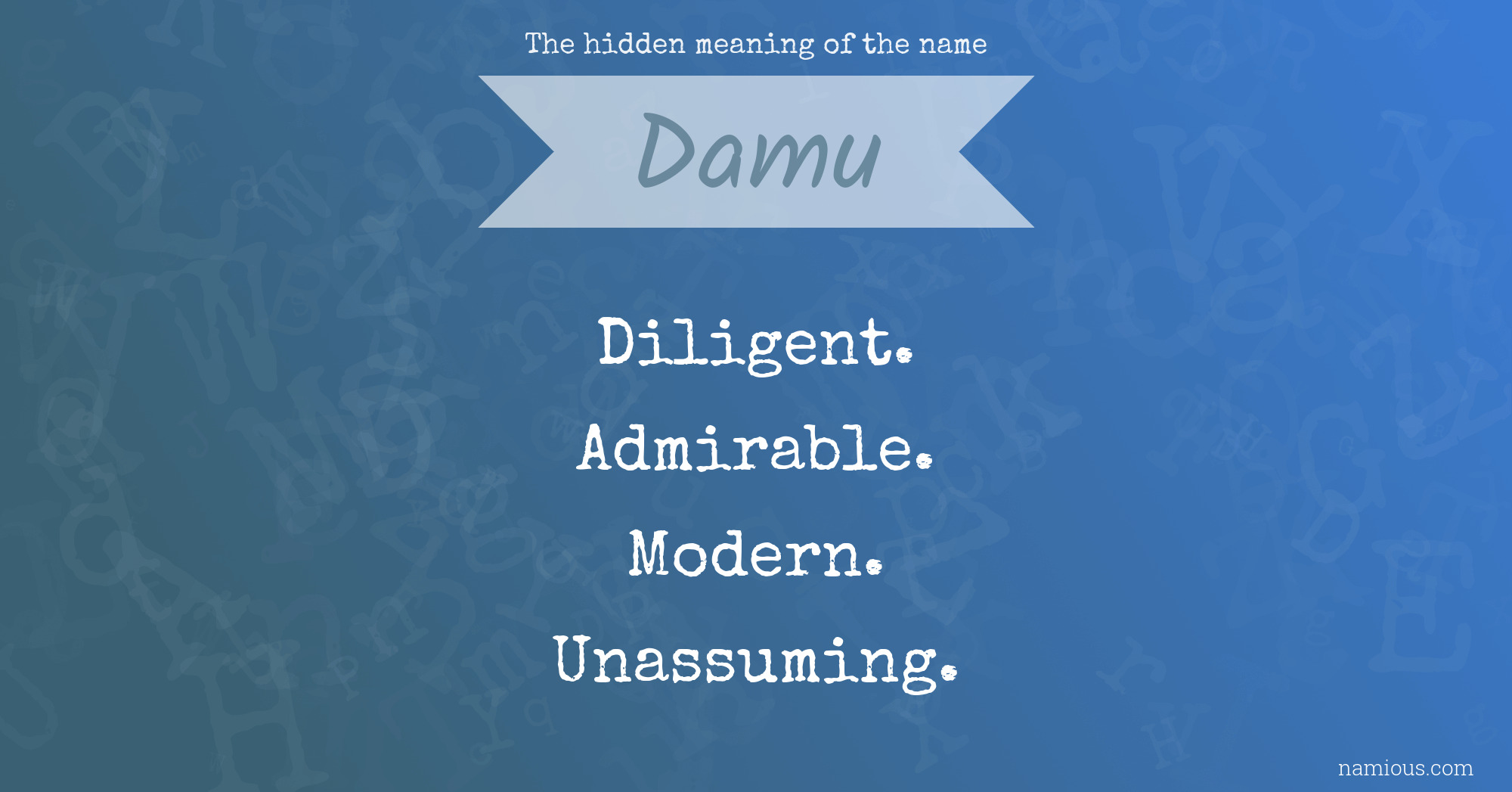 The hidden meaning of the name Damu