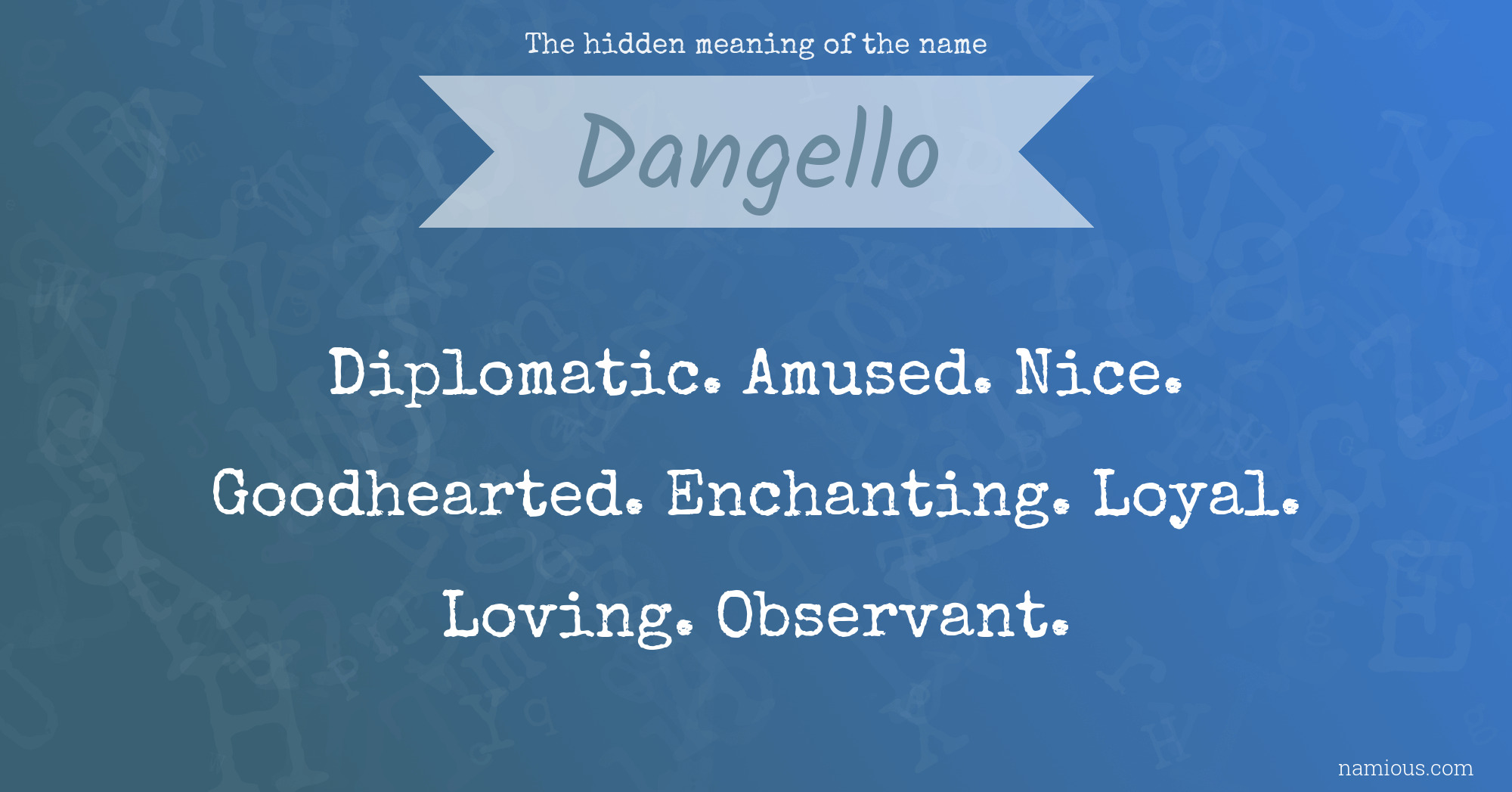 The hidden meaning of the name Dangello