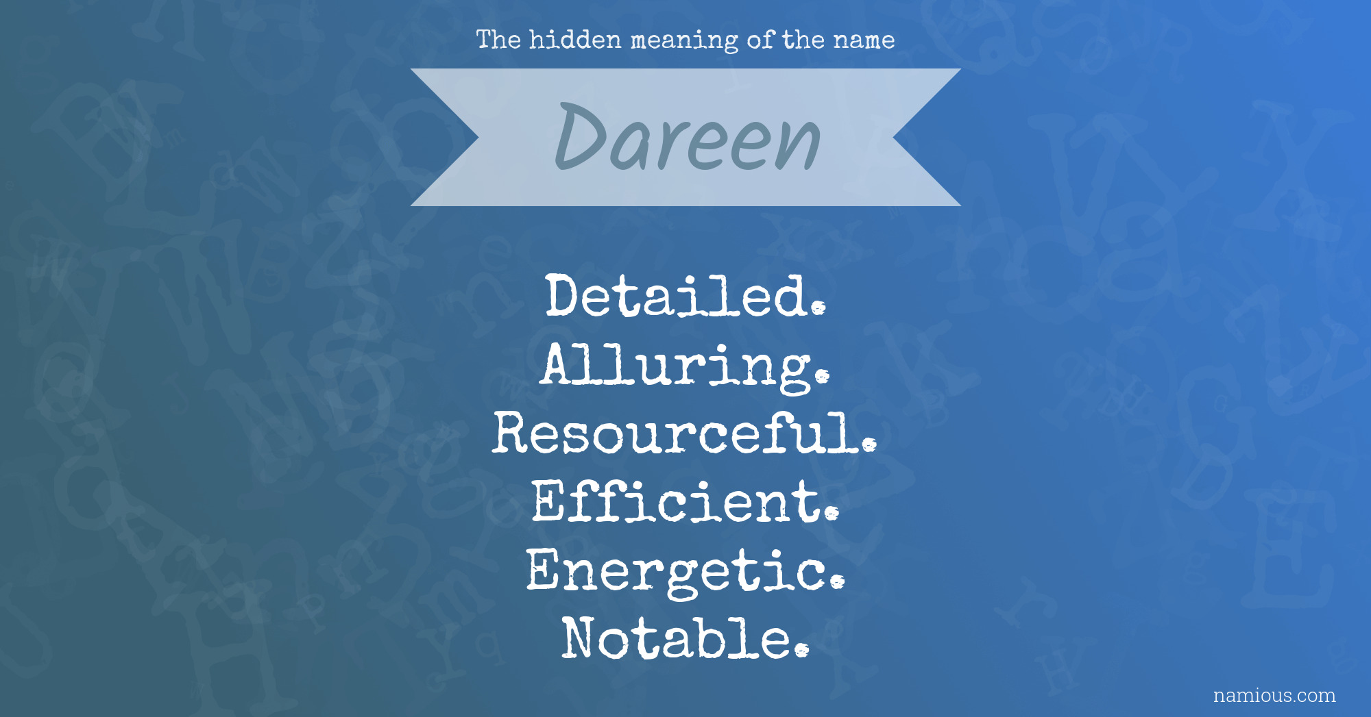 The hidden meaning of the name Dareen