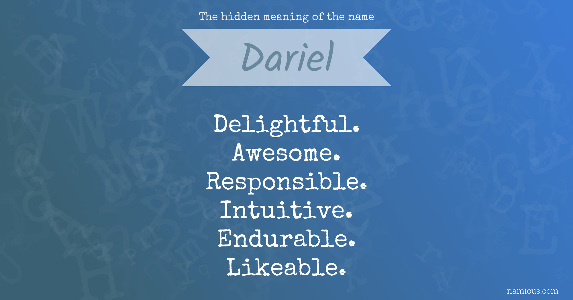 The hidden meaning of the name Dariel