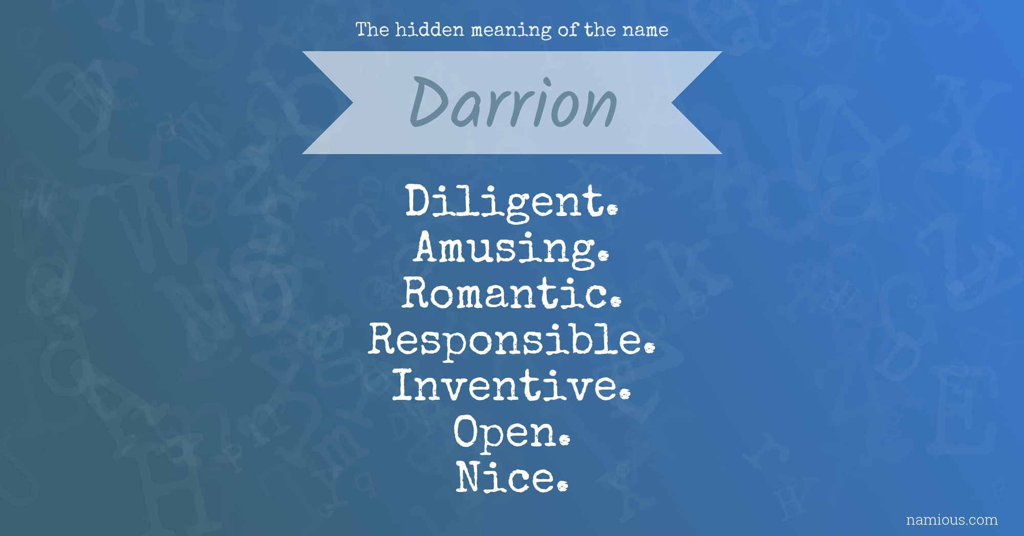 The hidden meaning of the name Darrion