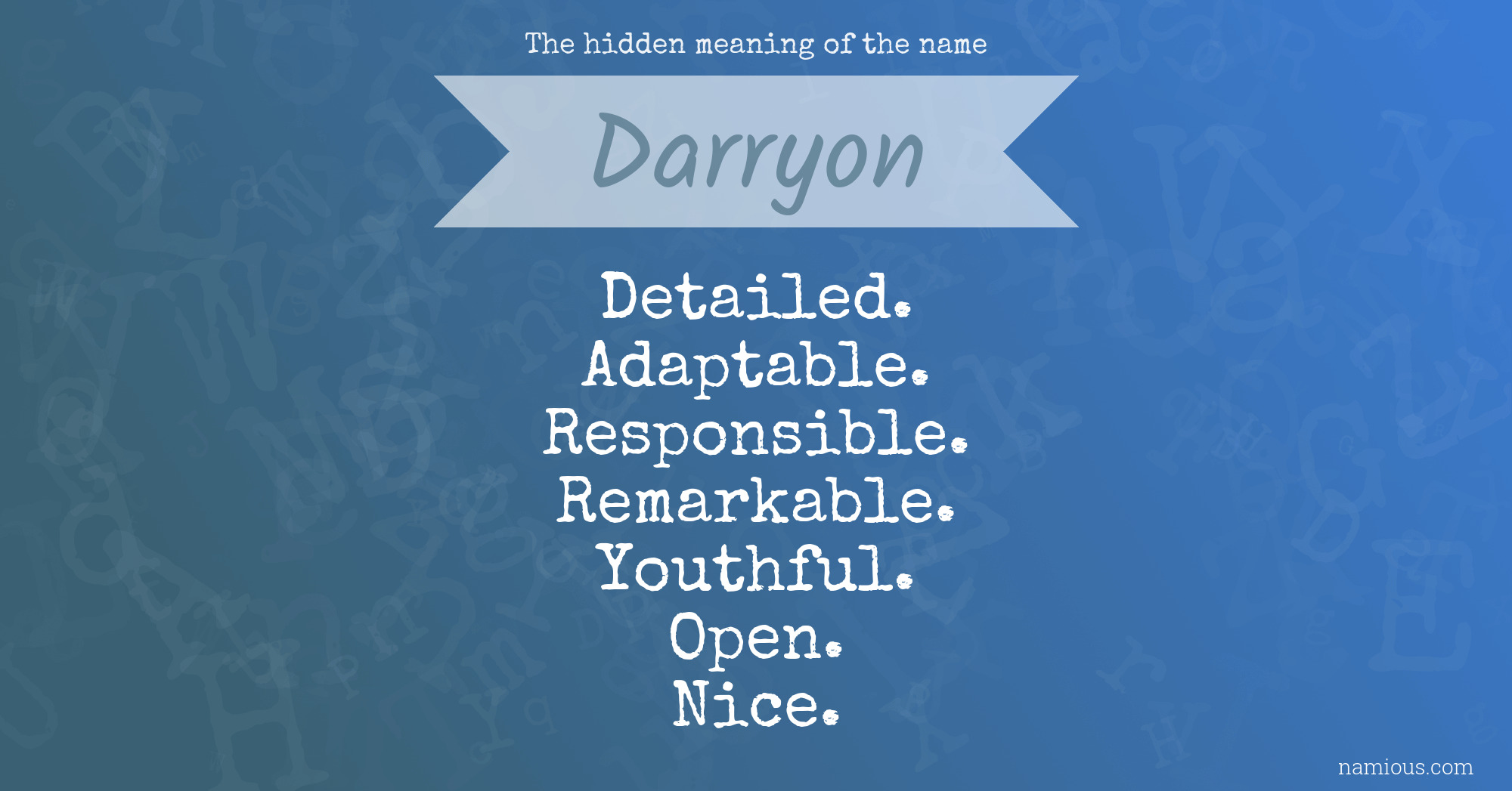 The hidden meaning of the name Darryon