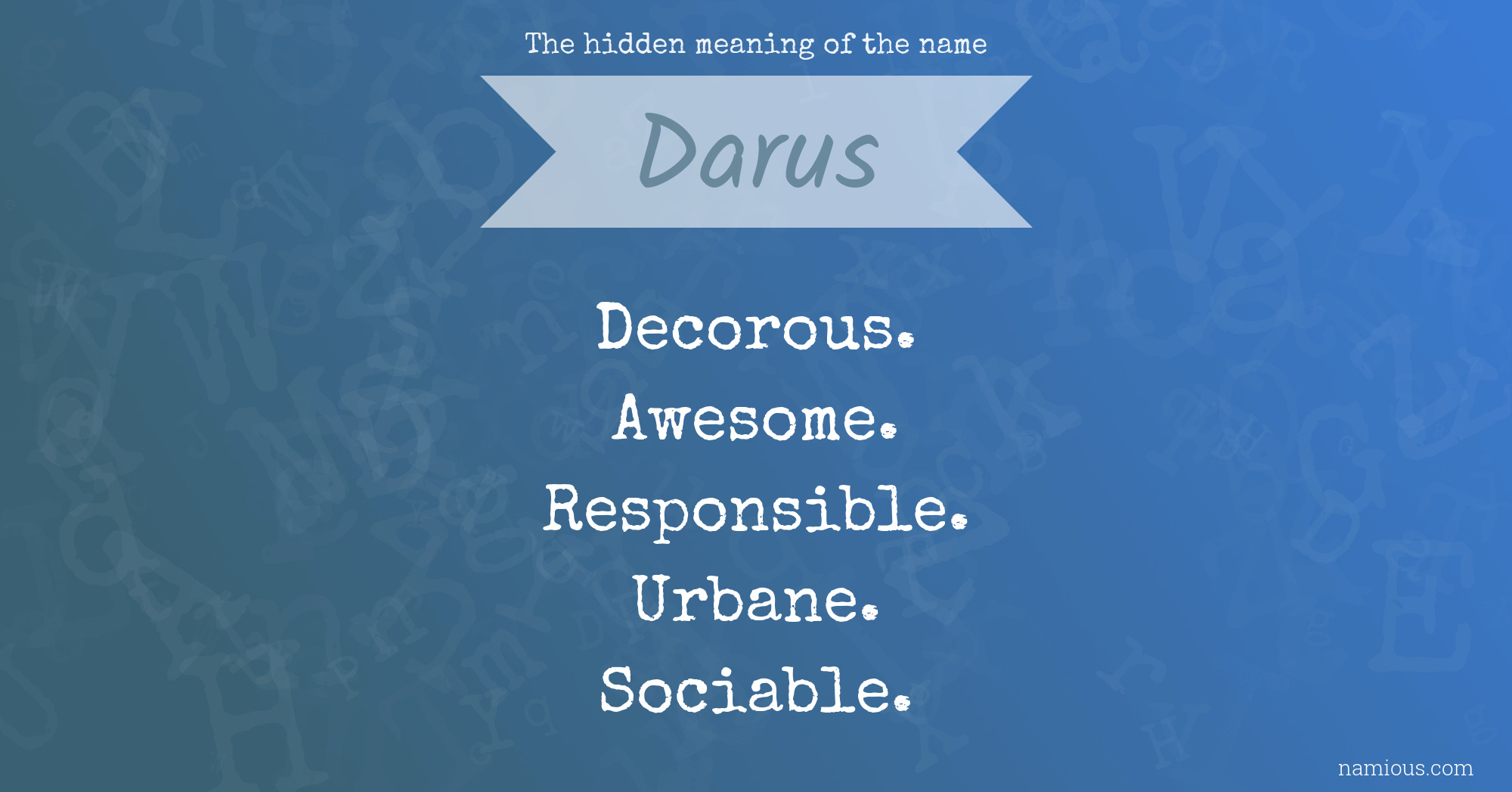 The hidden meaning of the name Darus