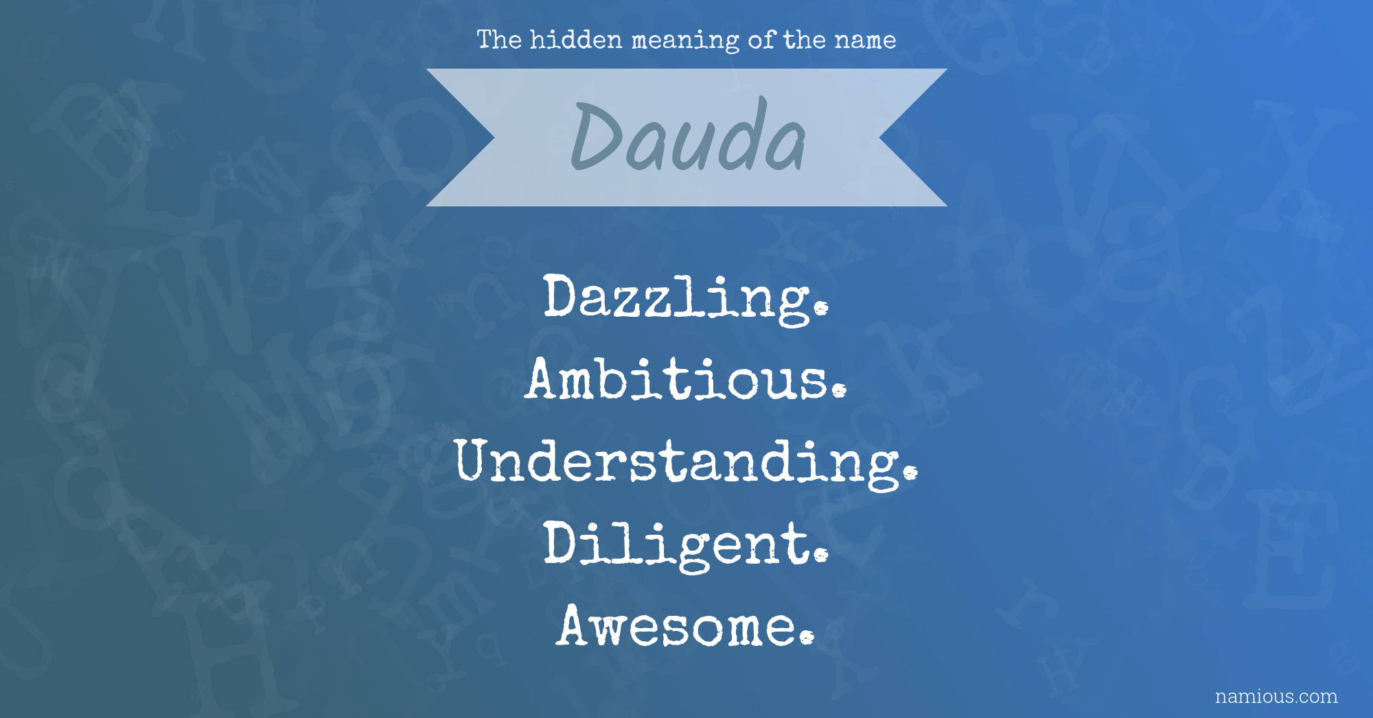 The hidden meaning of the name Dauda