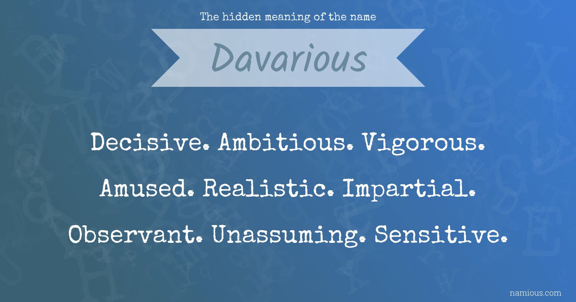 The hidden meaning of the name Davarious