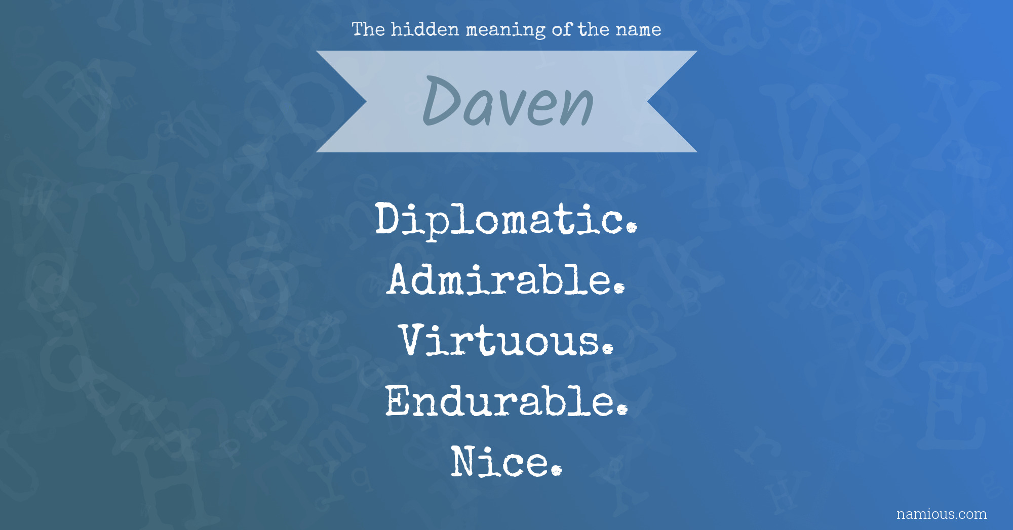 The hidden meaning of the name Daven