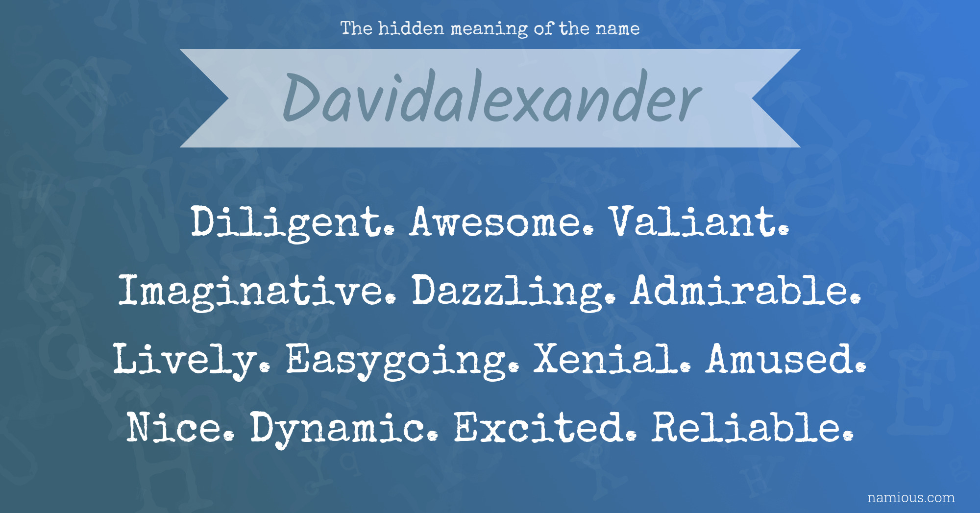 The hidden meaning of the name Davidalexander