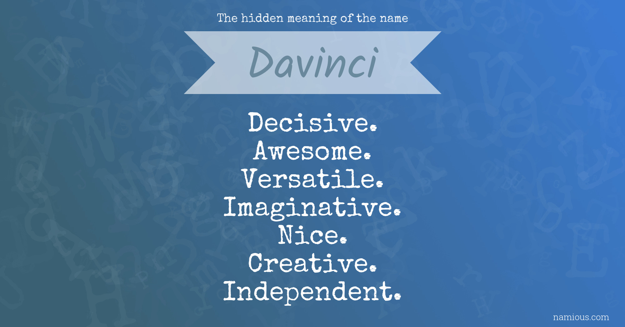 The hidden meaning of the name Davinci