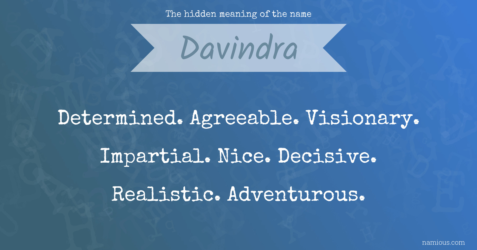 The hidden meaning of the name Davindra