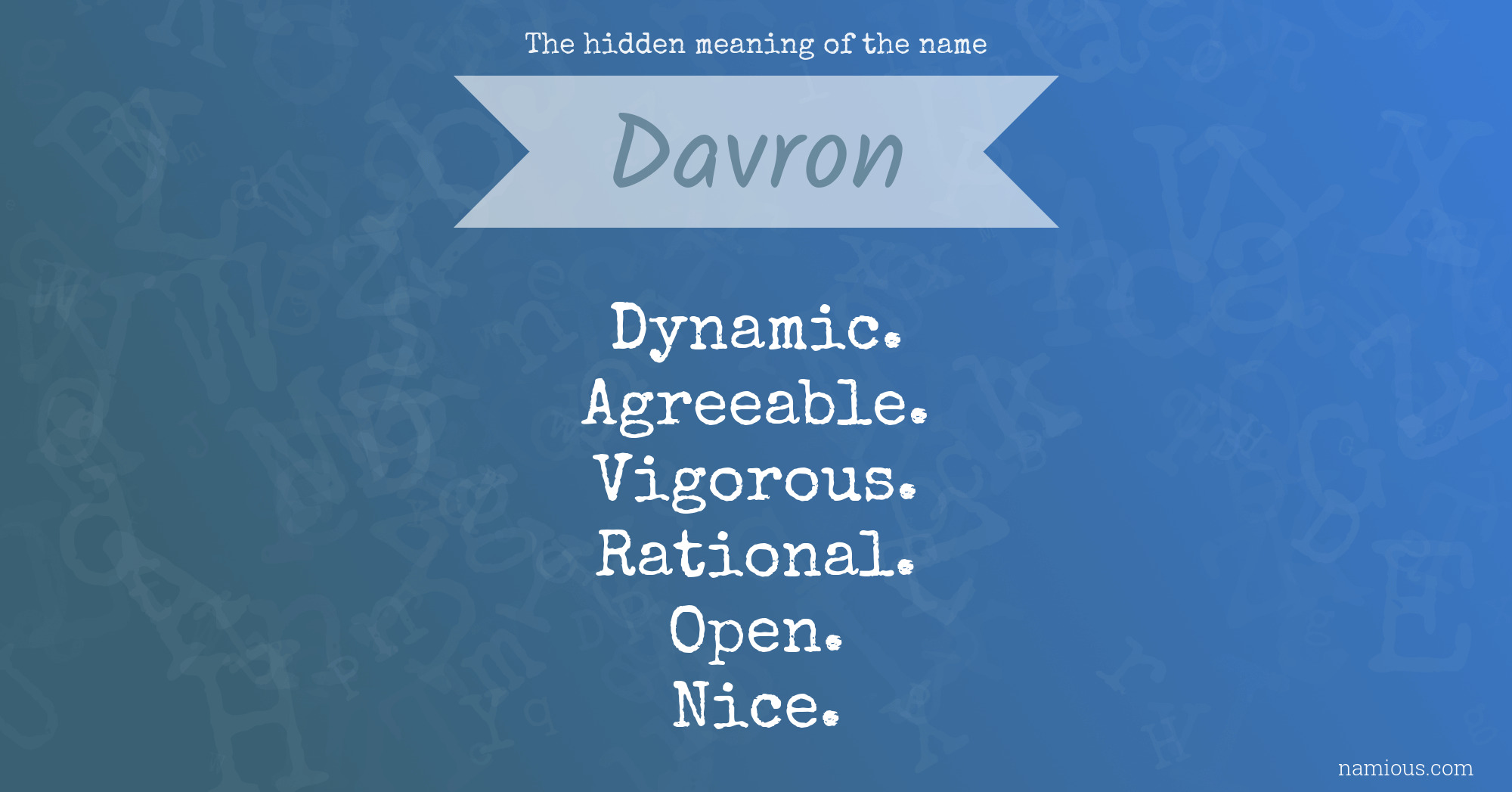 The hidden meaning of the name Davron