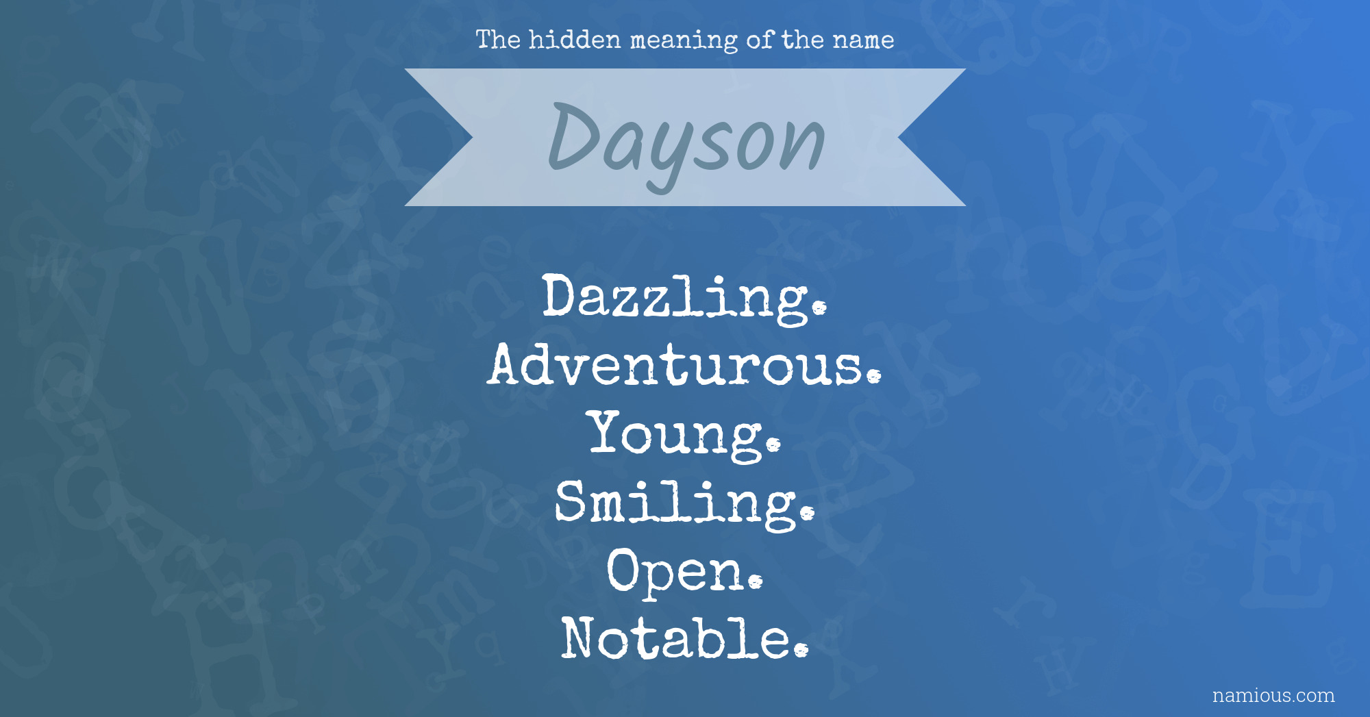 The hidden meaning of the name Dayson