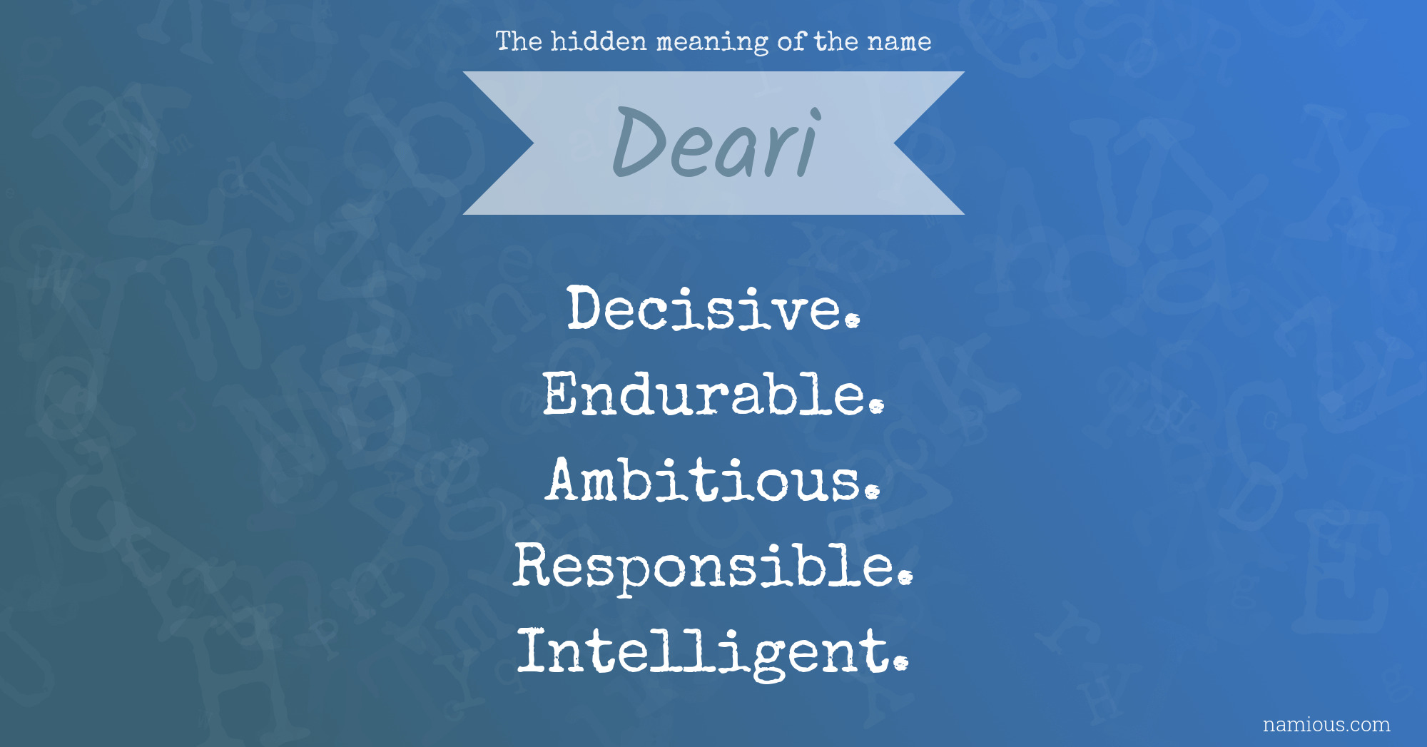 The hidden meaning of the name Deari