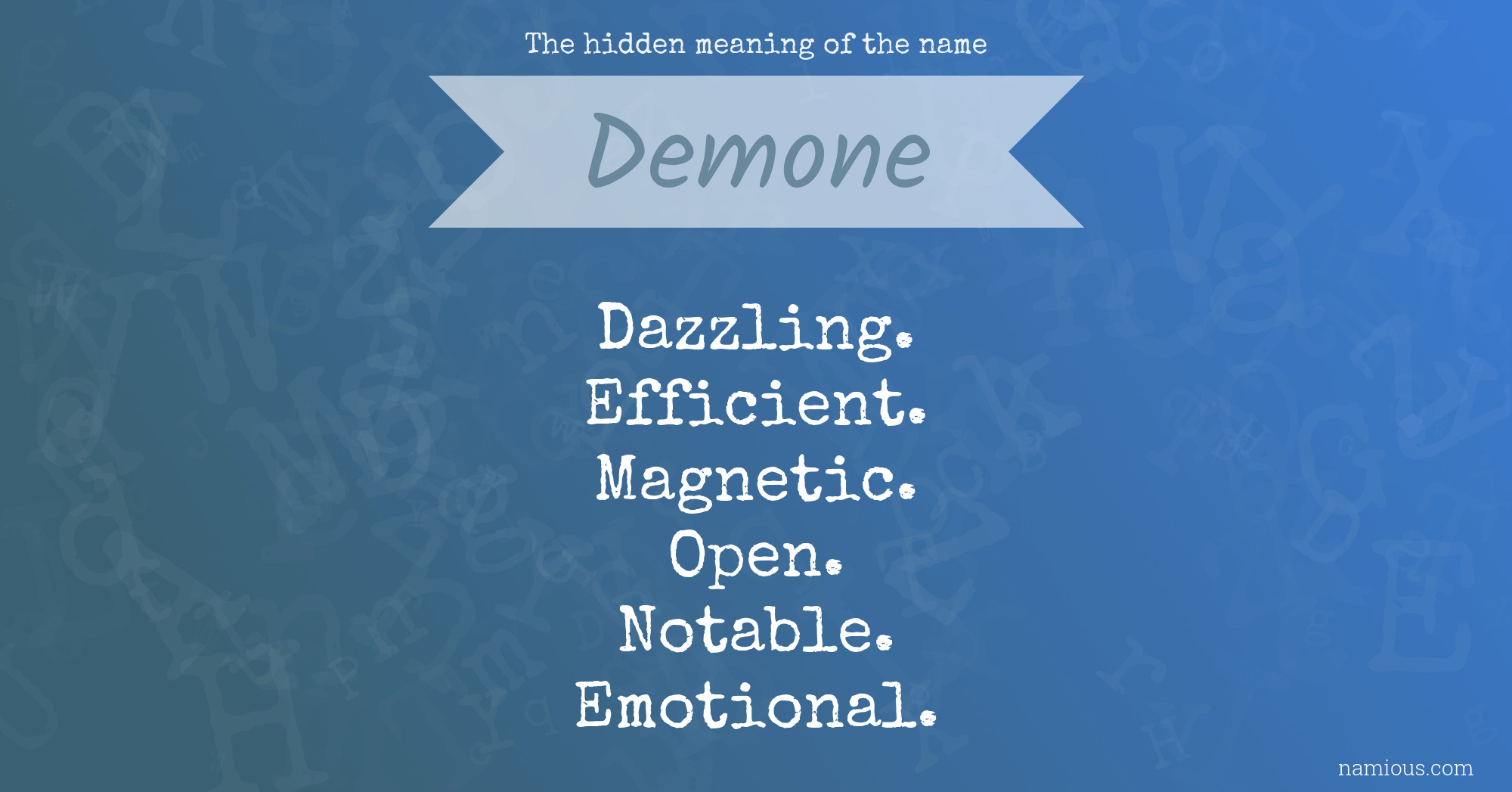 The hidden meaning of the name Demone