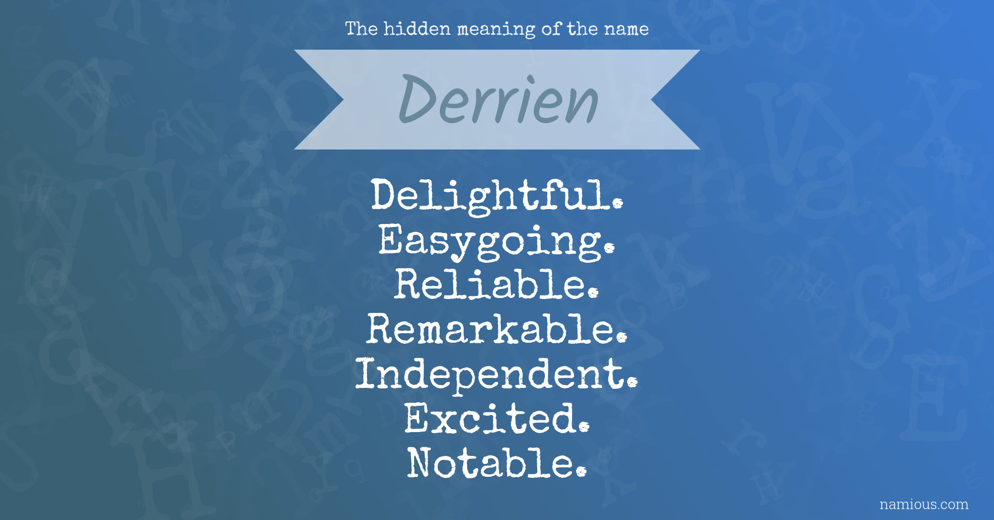 The hidden meaning of the name Derrien