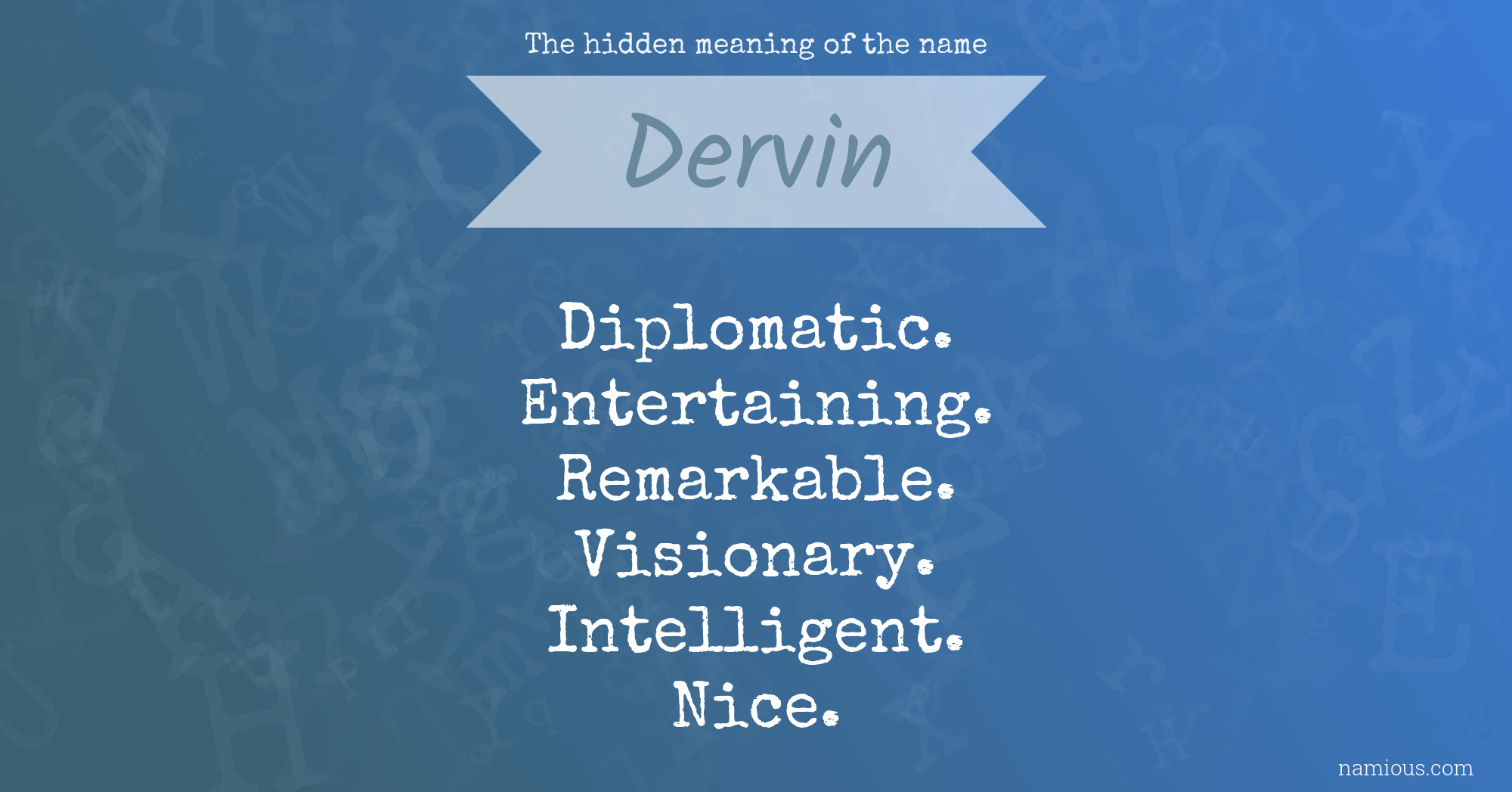 The hidden meaning of the name Dervin