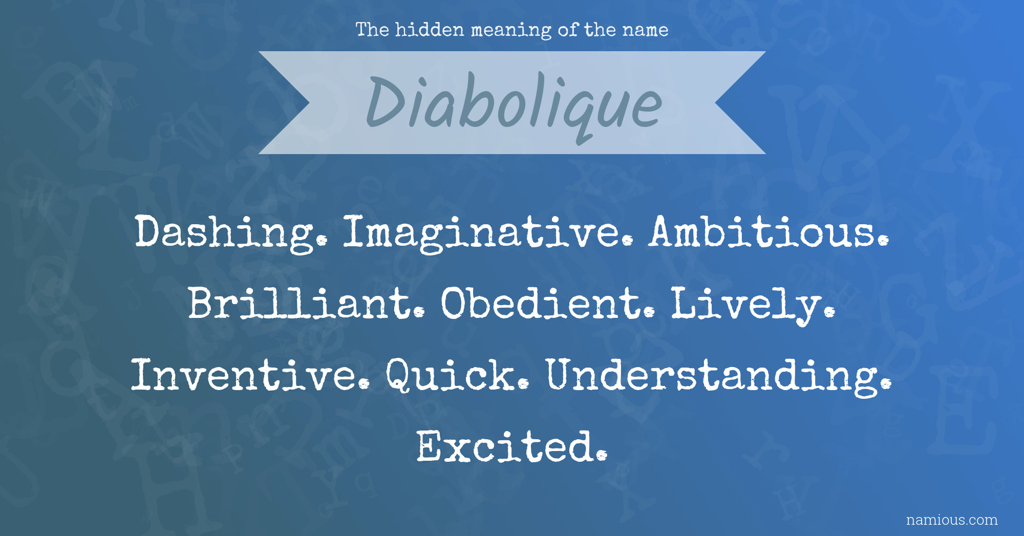 The hidden meaning of the name Diabolique