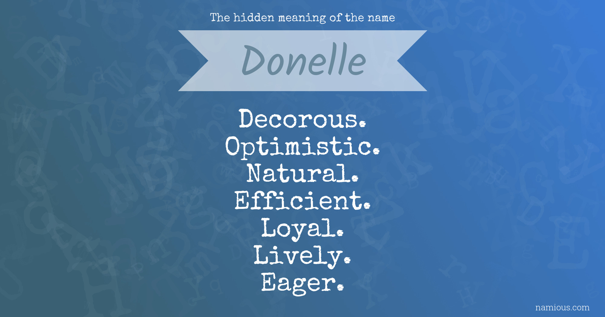 The hidden meaning of the name Donelle