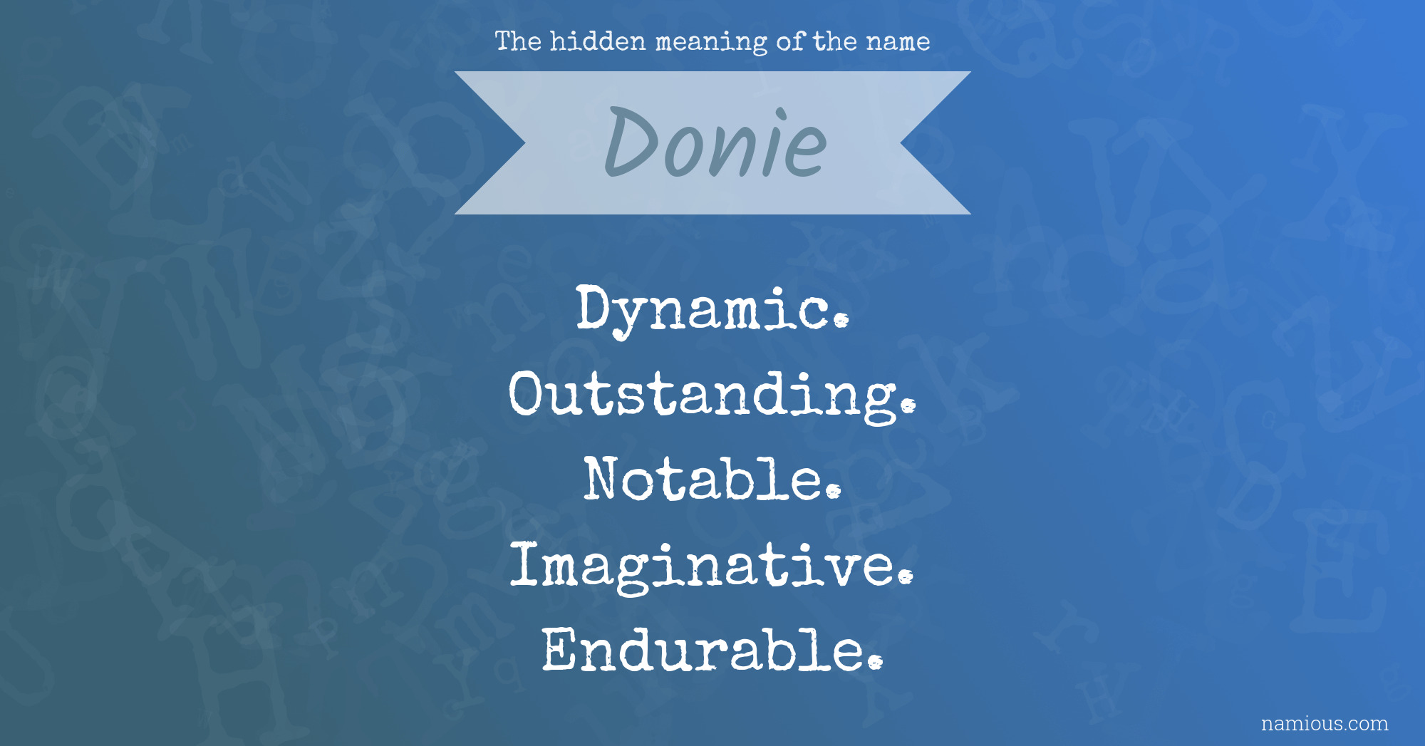 The hidden meaning of the name Donie