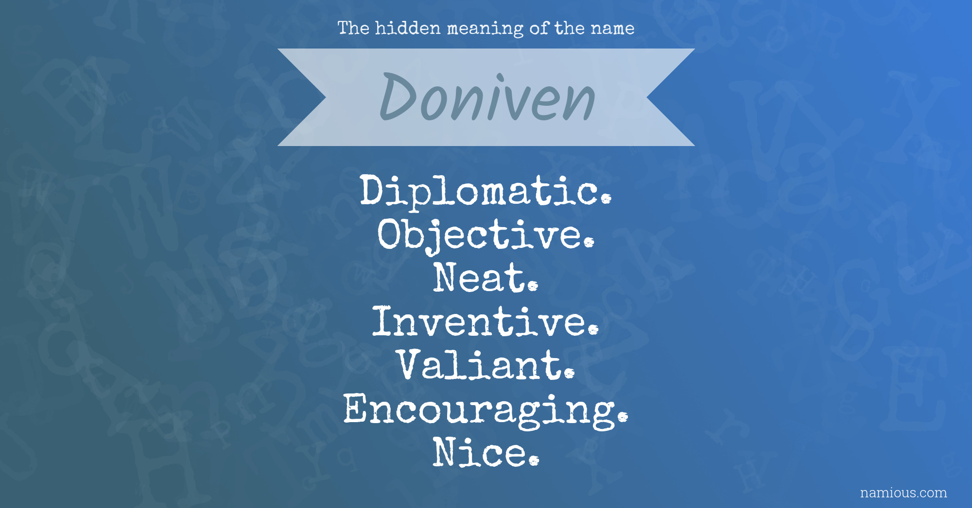 The hidden meaning of the name Doniven